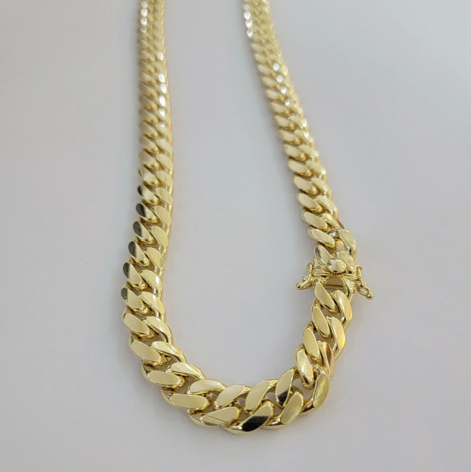 Real 14k Yellow Gold Chain Miami Cuban Link Necklace Men Solid 8mm 18 Inch Short - Image 7