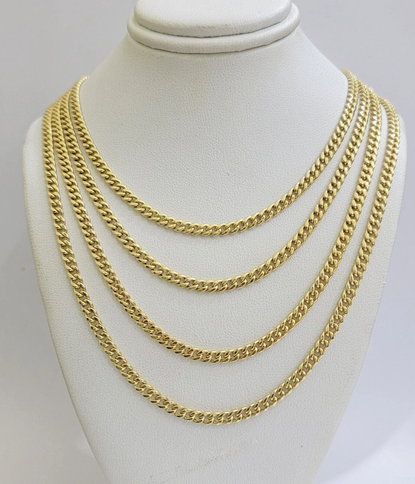 Real 14K Yellow Gold Chain Necklace Miami Cuban Link Chain 3.5mm 18" - 26'' Inch - Image 4