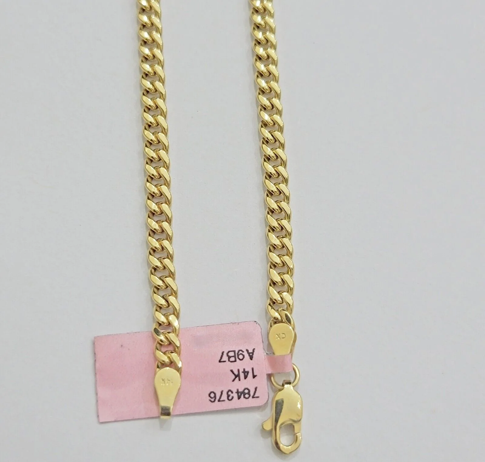 Real 14K Yellow Gold Chain Necklace Miami Cuban Link Chain 4.5mm 18" - 26'' Inch - Image 11