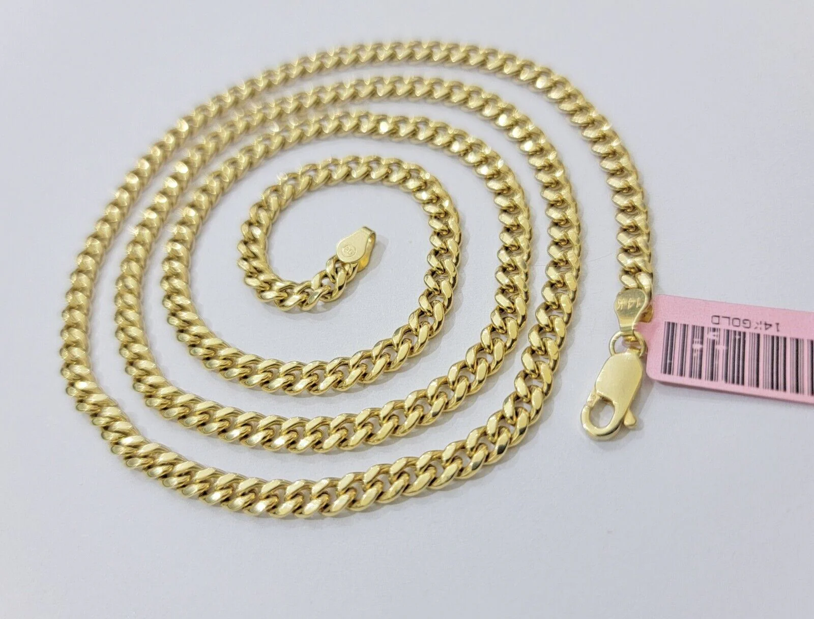 Real 14K Yellow Gold Chain Necklace Miami Cuban Link Chain 4.5mm 18" - 26'' Inch - Image 3