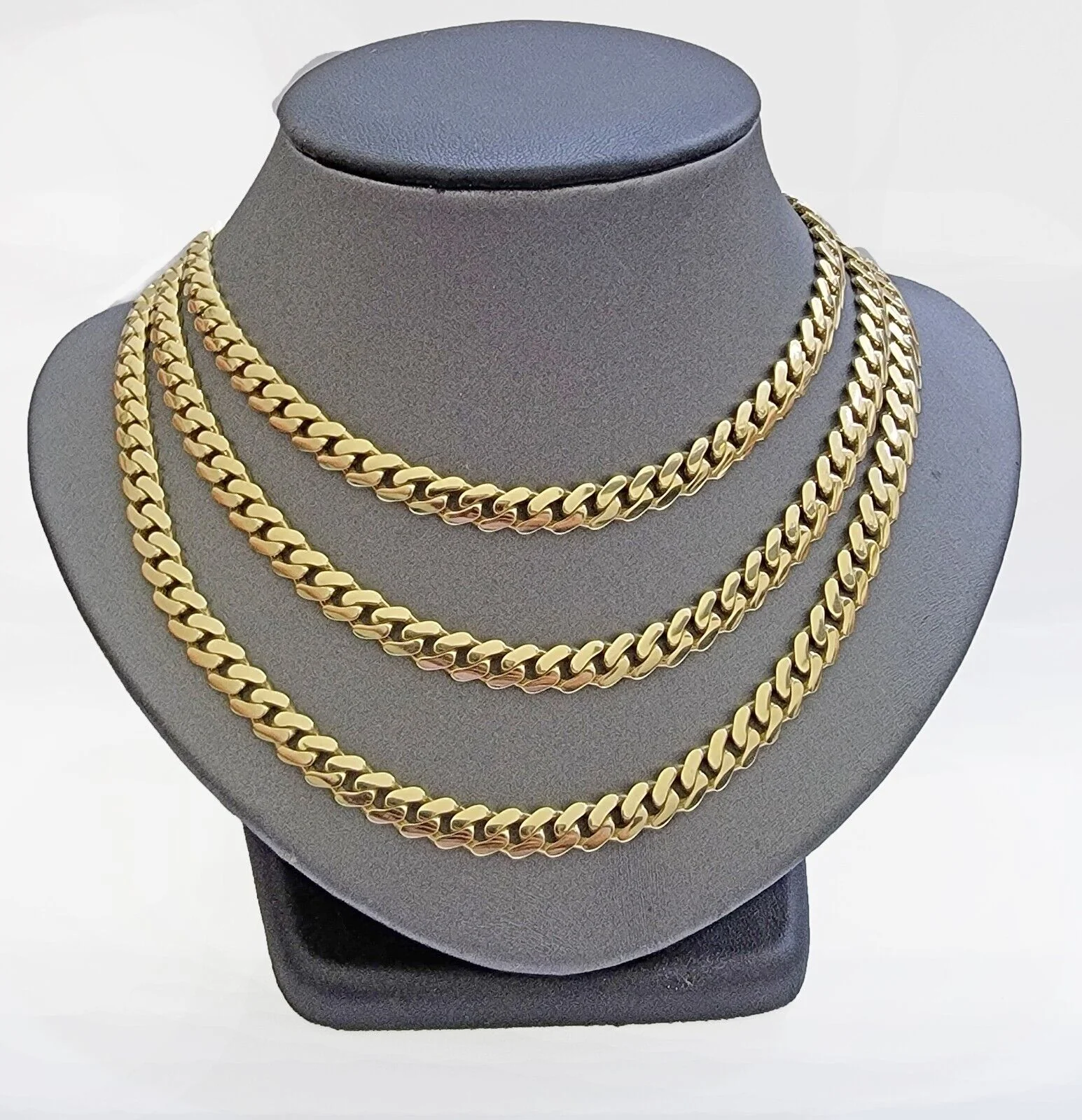 Real 14K Yellow Gold Chain Necklace Royal Monaco Cuban Link 7mm 20"- 24" ,Hollow - Image 6