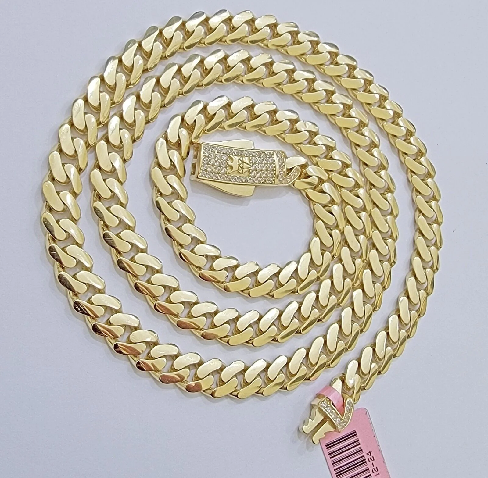Real 14K Yellow Gold Chain Necklace Royal Monaco Cuban Link 7mm 20"- 24" ,Hollow - Image 7