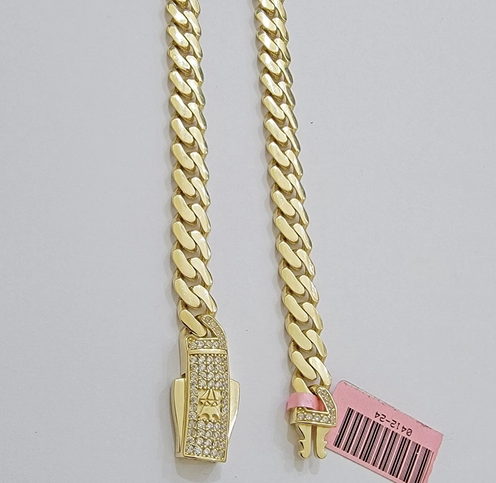 Real 14K Yellow Gold Chain Necklace Royal Monaco Cuban Link 7mm 20"- 24" ,Hollow - Image 8
