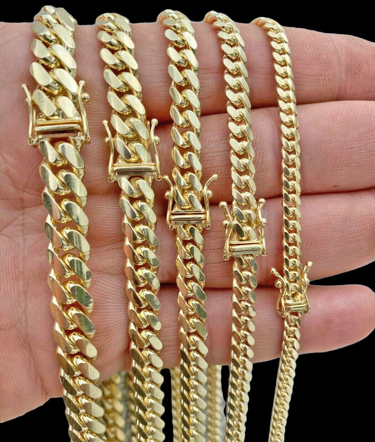 Real 14k Yellow Gold Chain Solid Miami Cuban Link Chain Necklace 18"-30" 5mm-9mm - Image 12