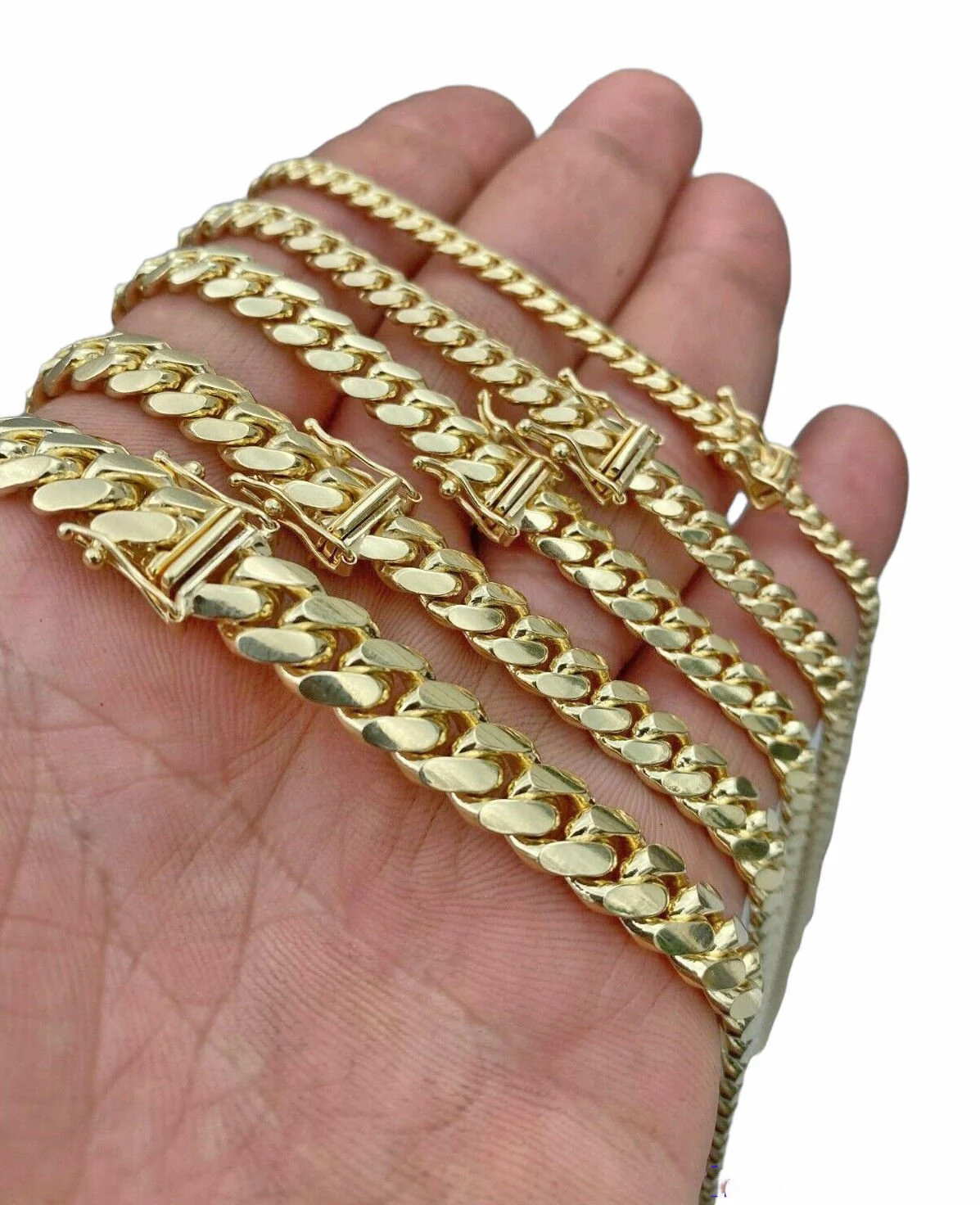 Real 14k Yellow Gold Chain Solid Miami Cuban Link Chain Necklace 18"-30" 5mm-9mm - Image 5