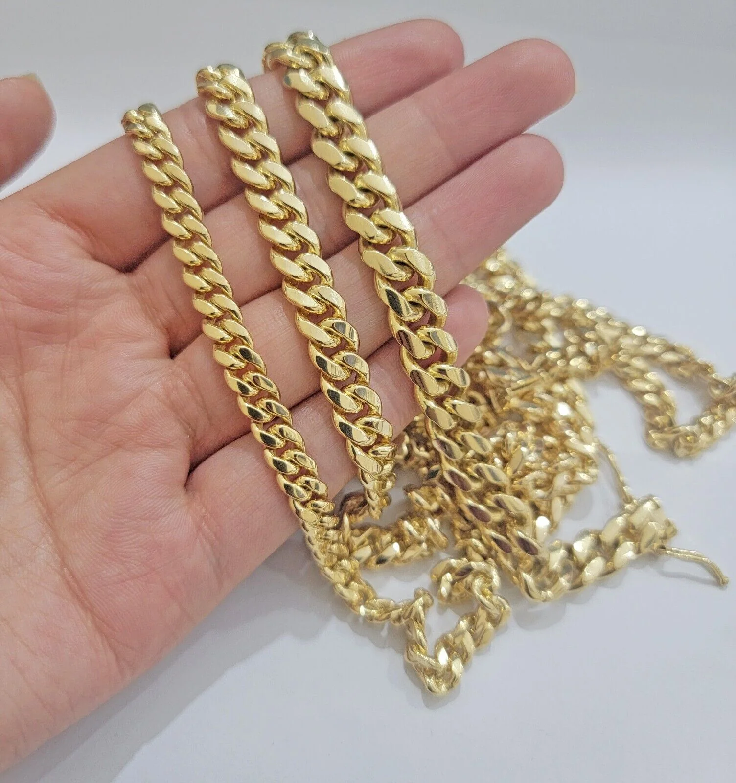Real 14k Yellow Gold Chain Solid Miami Cuban Link Chain Necklace 18"-30" 5mm-9mm - Image 8