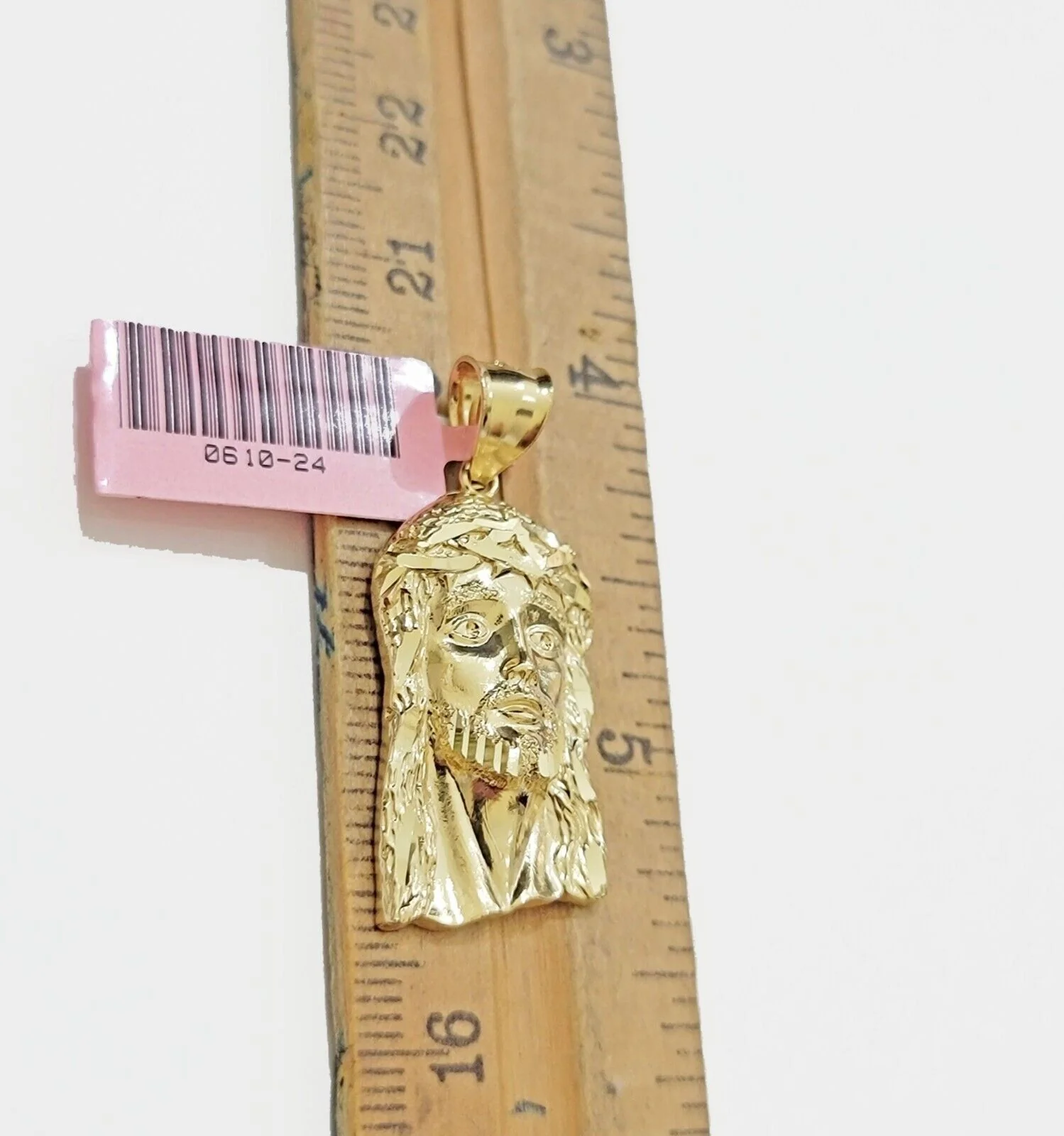 Real 14k Yellow Gold Charm Pendant Jesus Head 14 KT For Men Women, Diamond Cuts - Image 13
