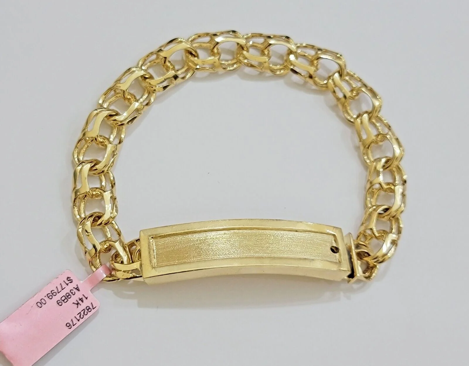 Real 14k Yellow Gold Chino Bracelet 8 Inch 10mm Men's Name Plate ID Link Solid - Image 8