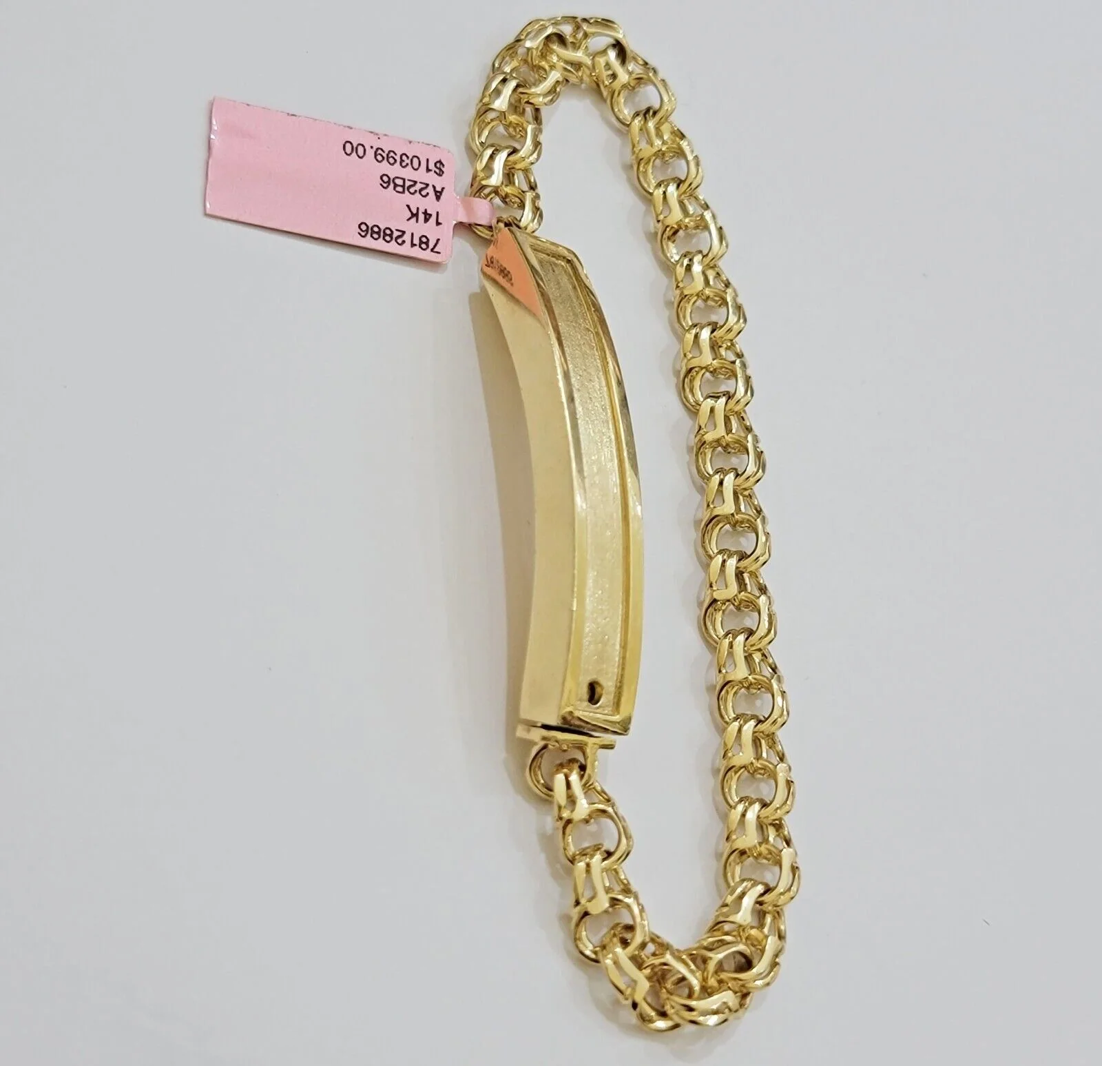 Real 14k Yellow Gold Chino Bracelet 8 Inch 7mm Men's Name Plate ID Link Solid - Image 7