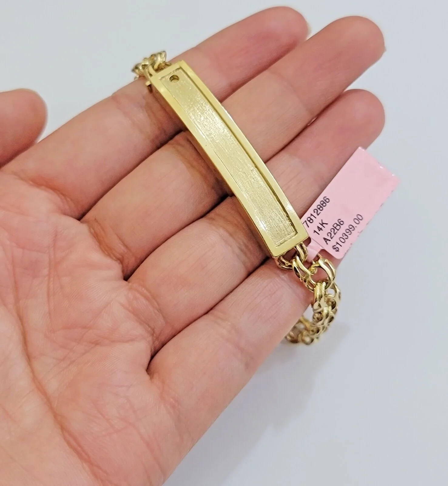Real 14k Yellow Gold Chino Bracelet 8 Inch 7mm Men's Name Plate ID Link Solid - Image 9