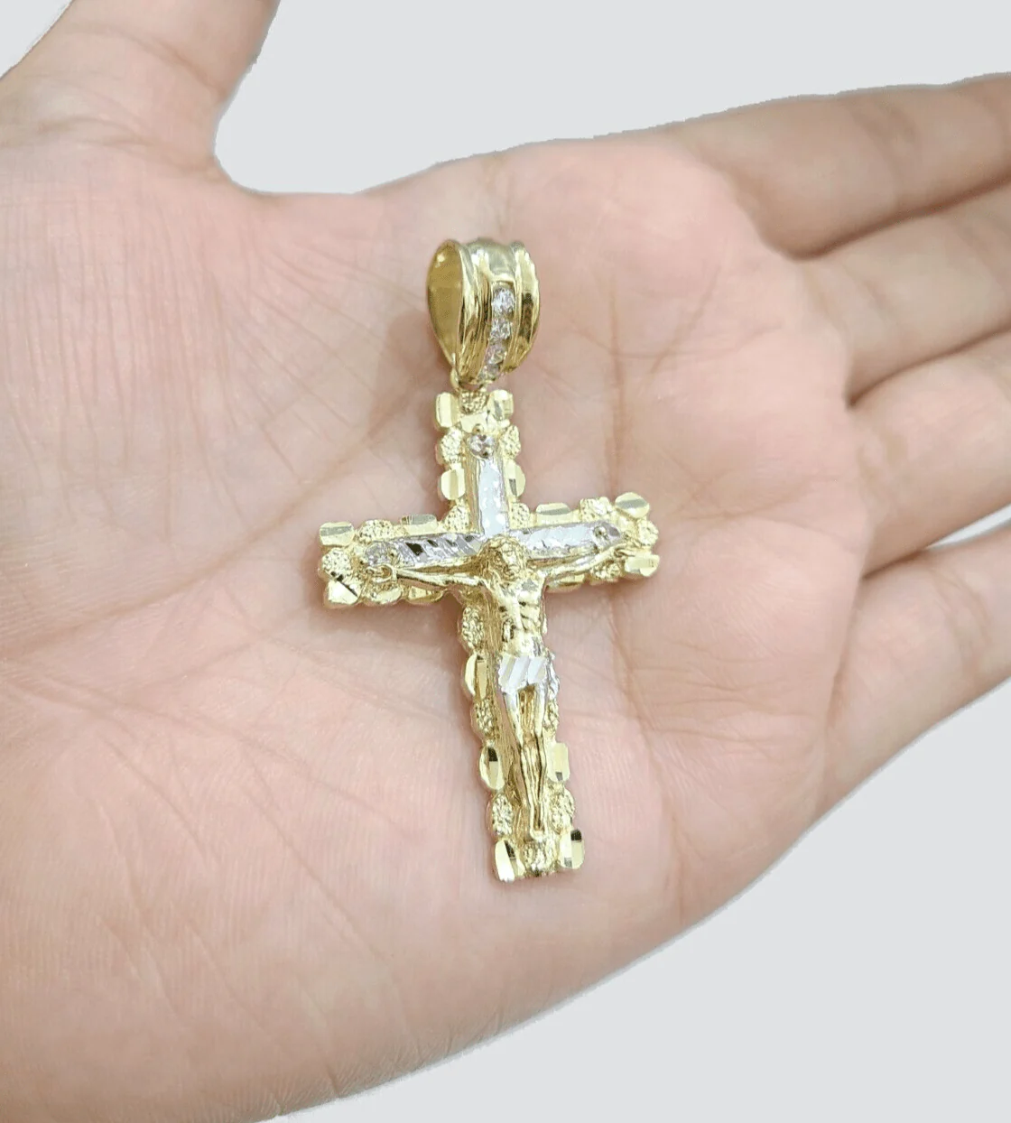 Real 14k Yellow Gold Cross Charm Rope Chain 4mm 26'' Necklace Pendant 14kt Jesus - Image 9
