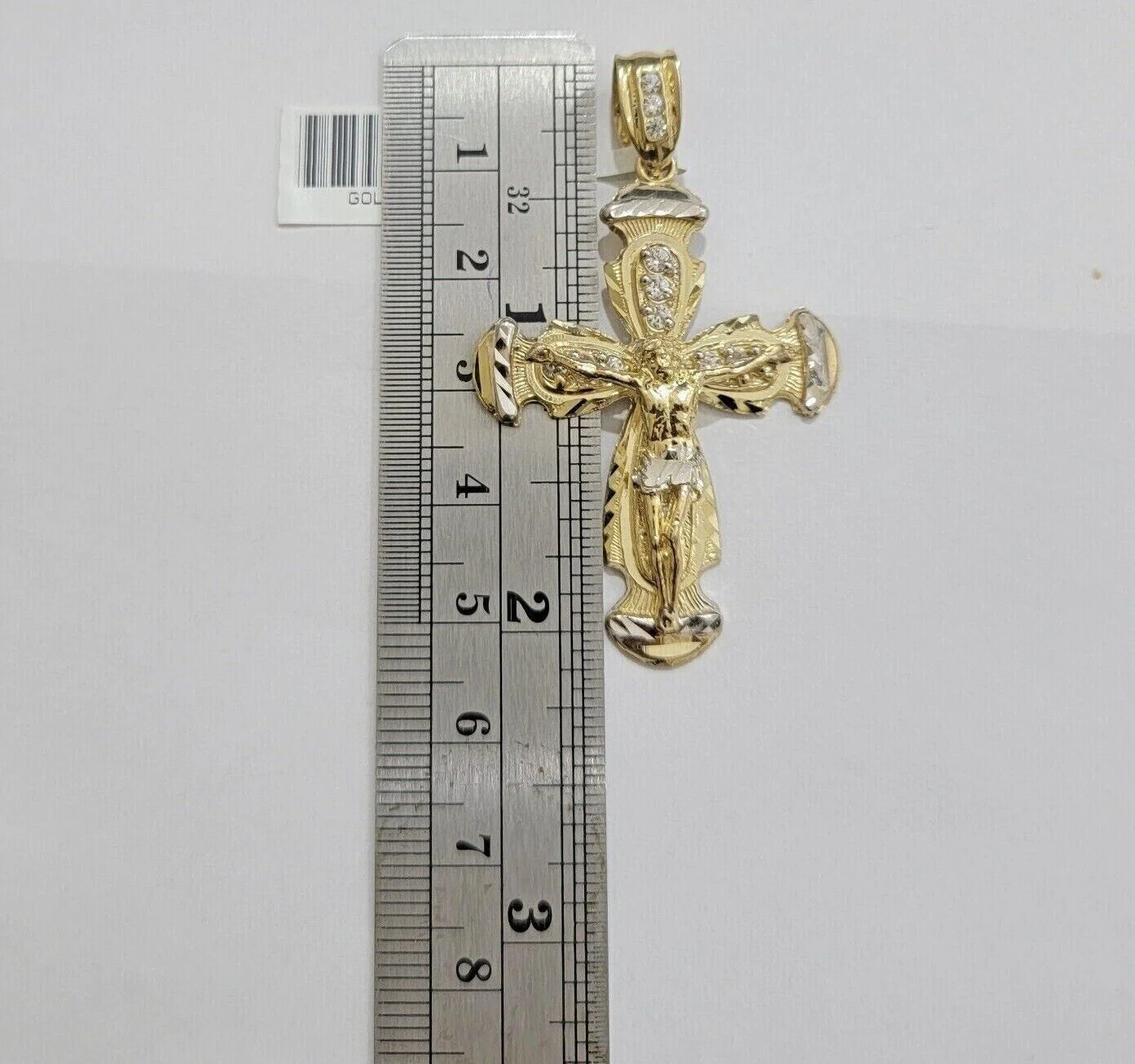 Real 14k Yellow Gold Cross pendant & Rope Chain Necklace 5mm 20" SET Charm Men's - Image 8