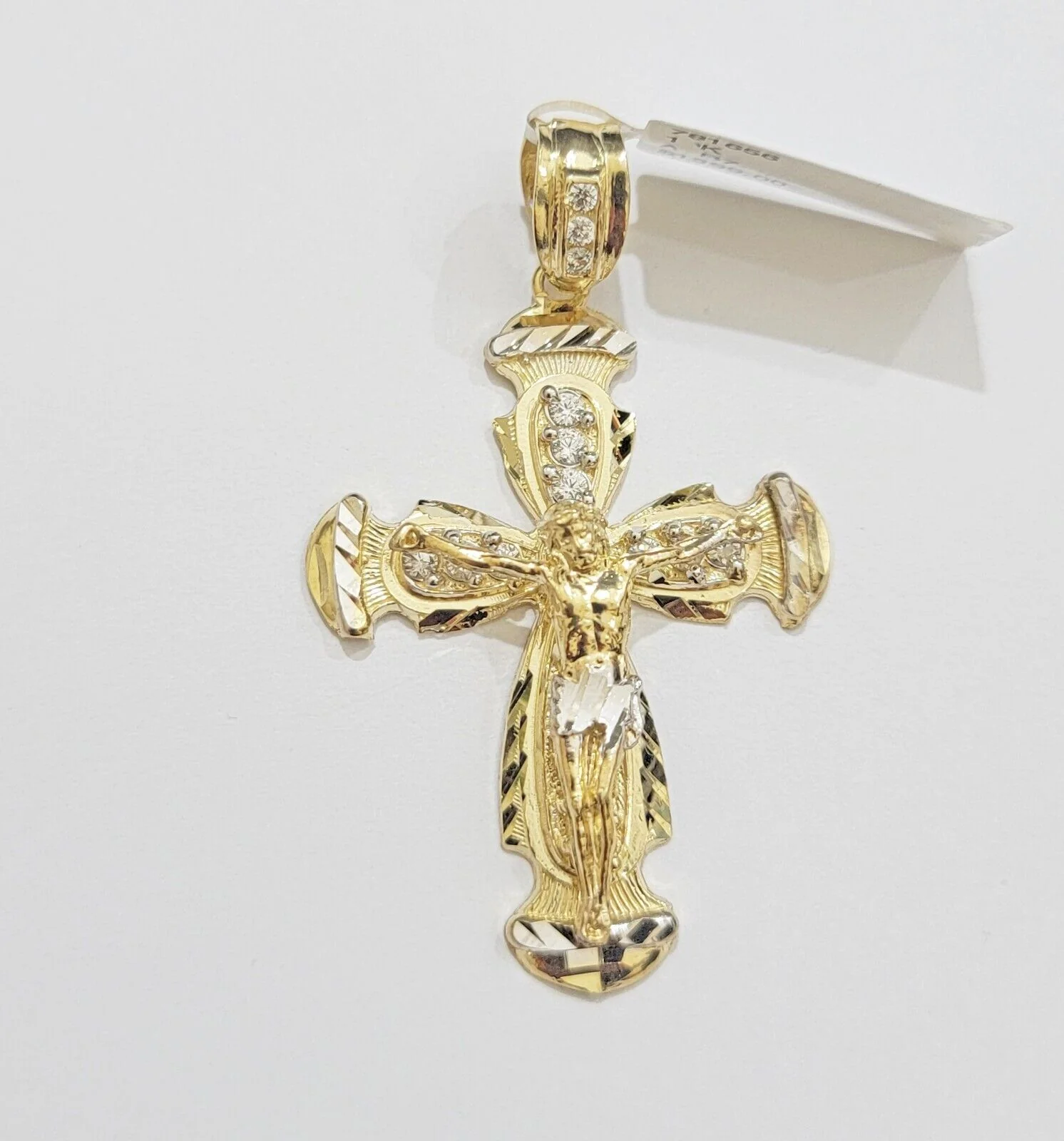 Real 14k Yellow Gold Cross pendant With Rope Chain Necklace 5mm 26" SET Charm - Image 6