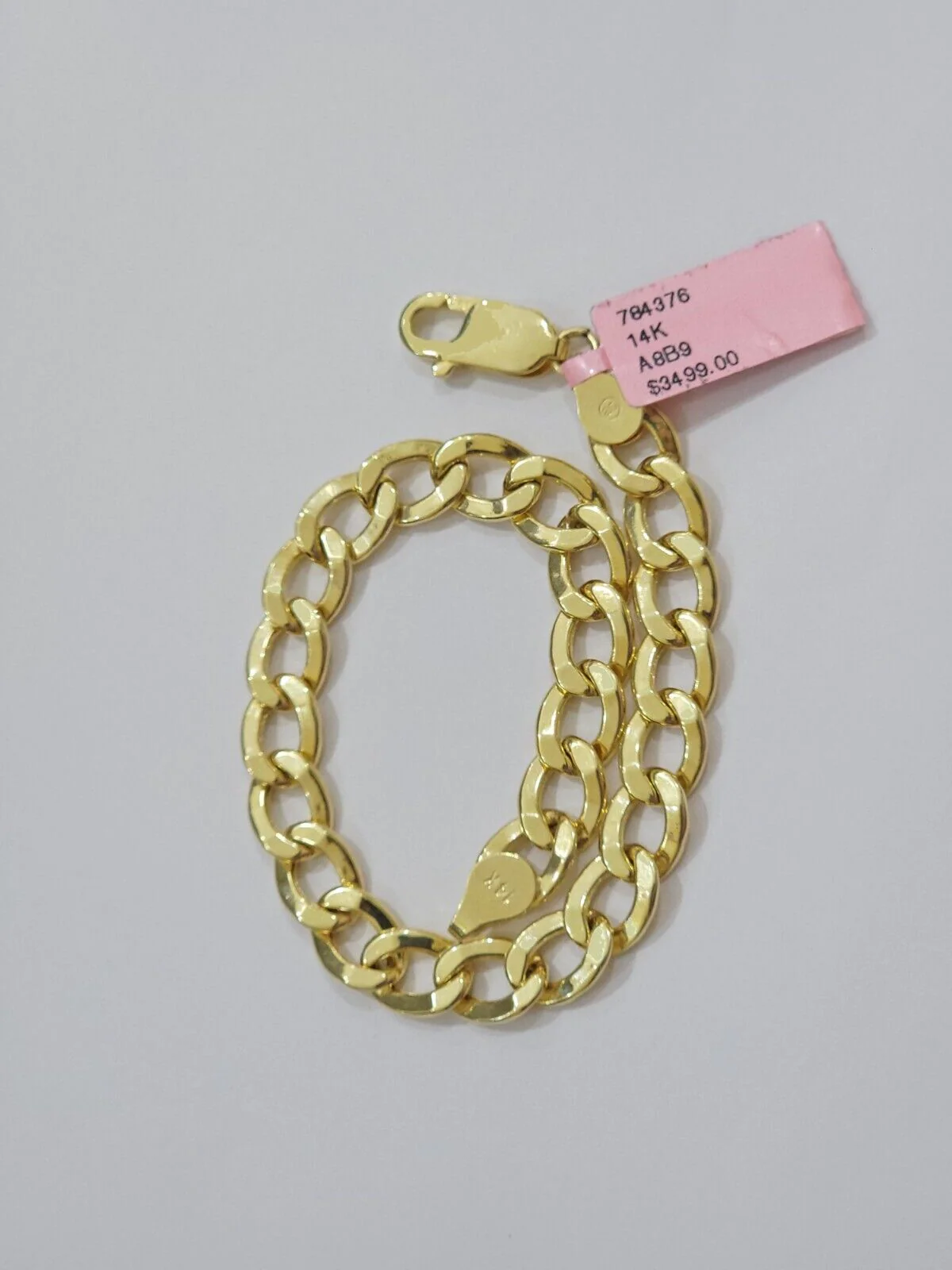 Real 14k Yellow Gold Cuban Curb Bracelet 8mm 8 Inch Lobster Clasp 14 KT New SALE - Image 2
