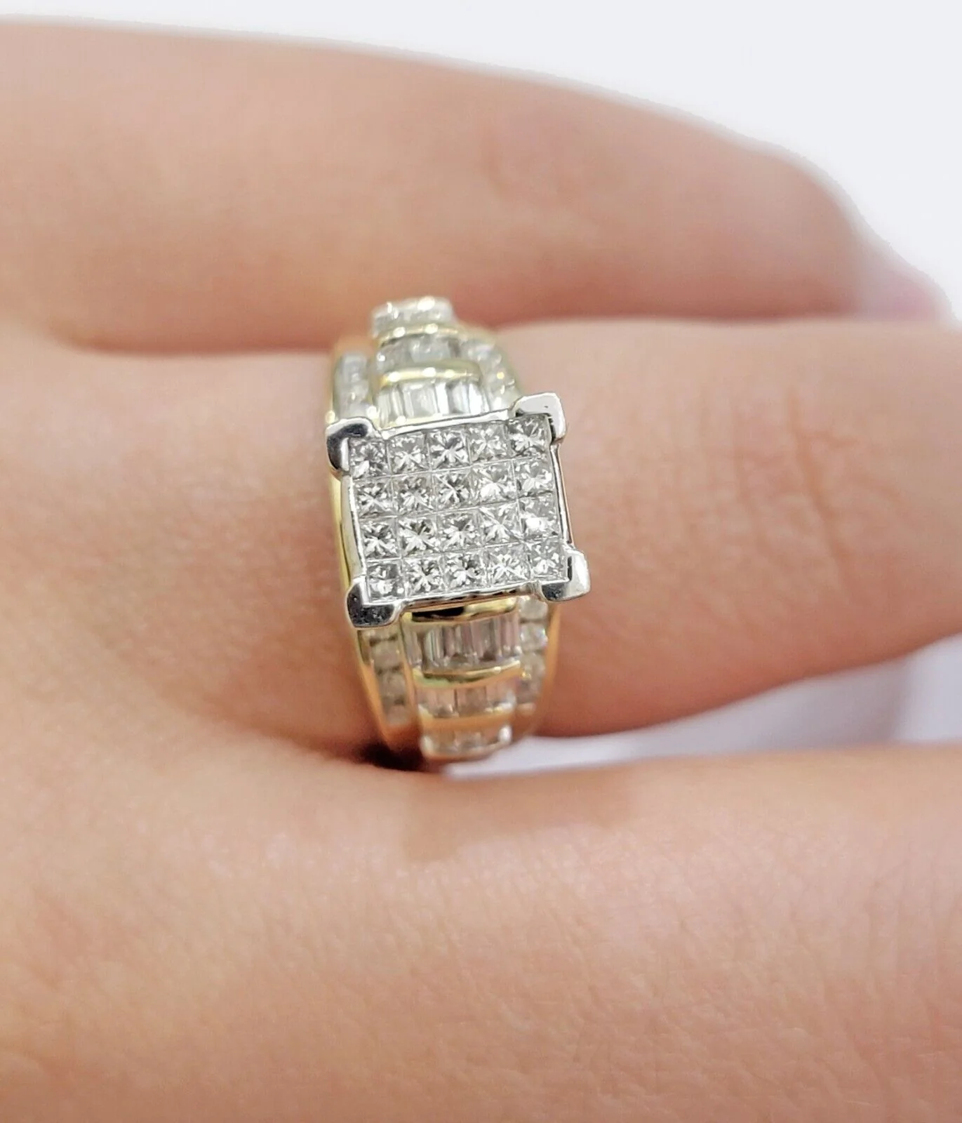 Real 14k Yellow Gold Diamond Ring 1 CT Diamond Ladies Women Band, VALENTINE SALE