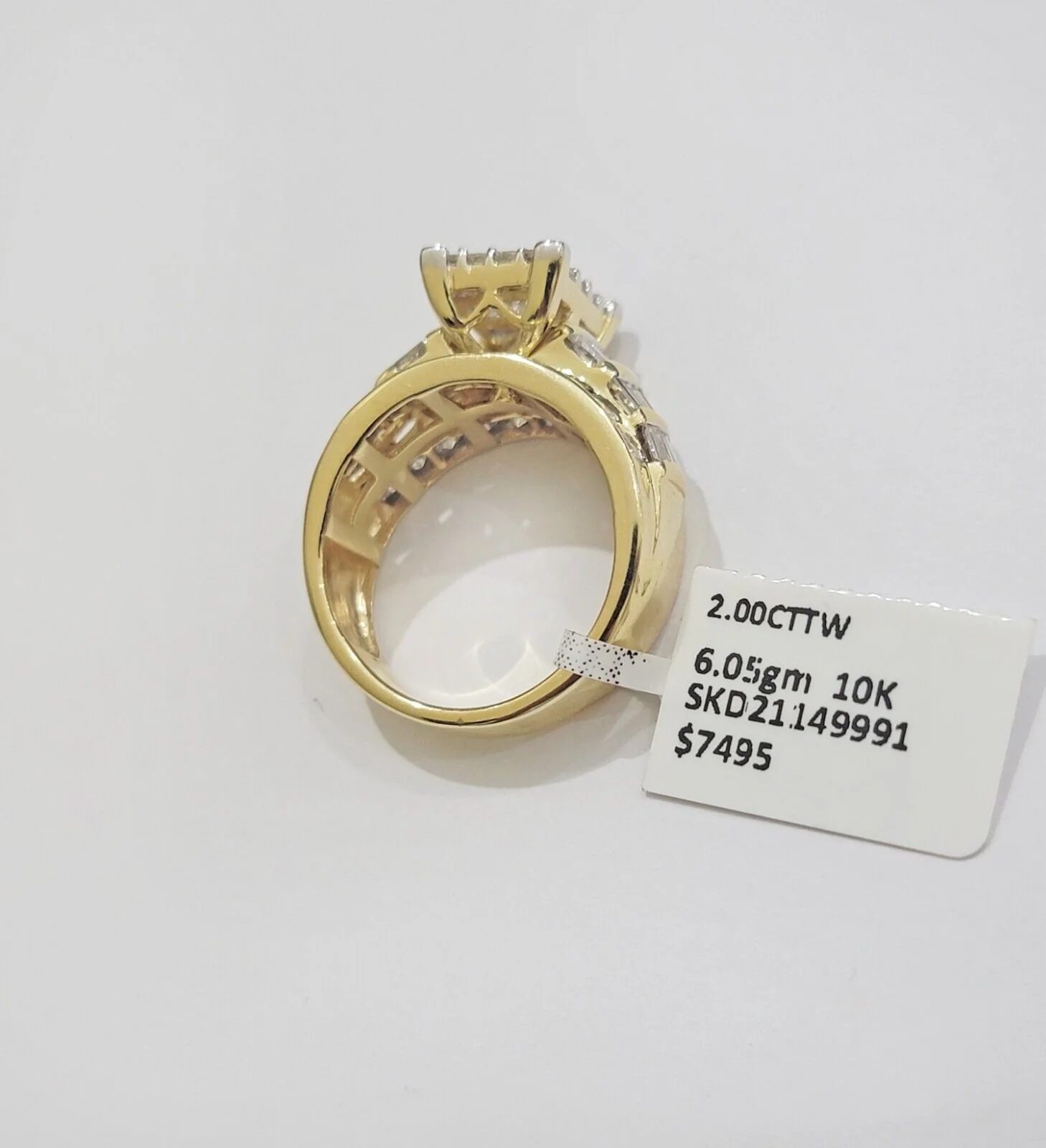 Real 14k Yellow Gold Diamond Ring 2CT Ladies Women Band Genuine, VALENTINE SALE Ring Sizes 6,7,8,9,10,11 & 12 - Image 4