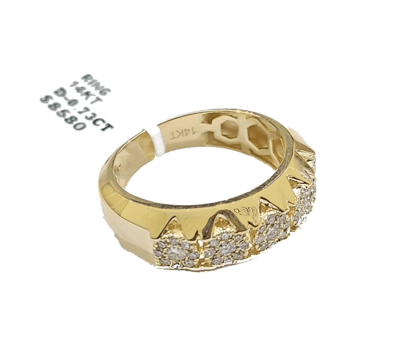 Real 14k Yellow Gold Diamond Ring White Genuine 0.73CT Diamonds 14kt Size 10 - Image 2