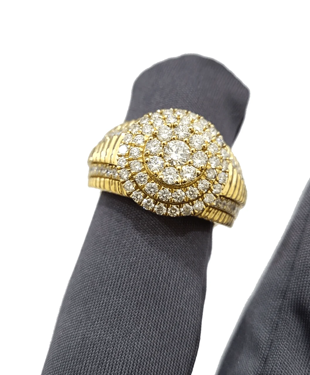 Real 14k Yellow Gold Diamond Ring White Genuine 2.12CT Diamonds 14kt Size 10 - Image 2