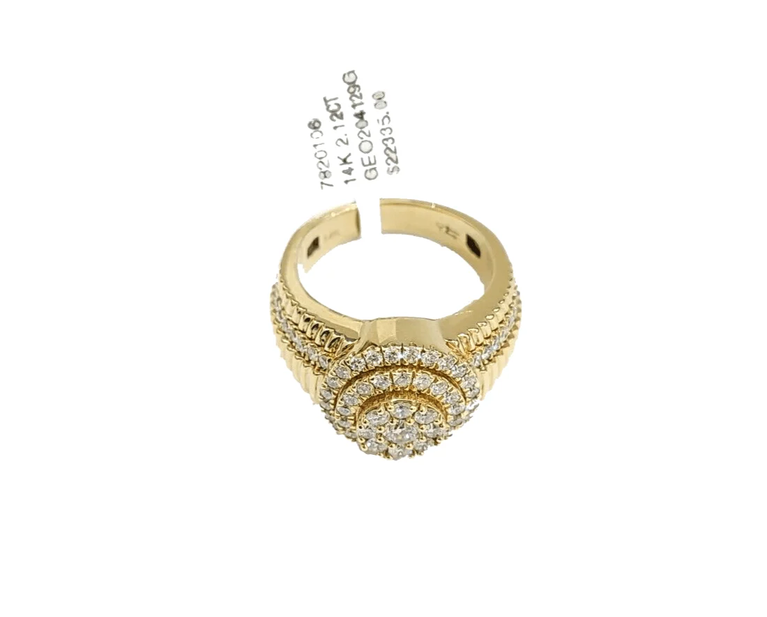 Real 14k Yellow Gold Diamond Ring White Genuine 2.12CT Diamonds 14kt Size 10 - Image 3