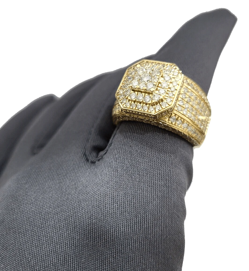 Real 14k Yellow Gold Diamond Ring White Genuine 3.17CT Diamonds 14kt Size 10 - Image 2