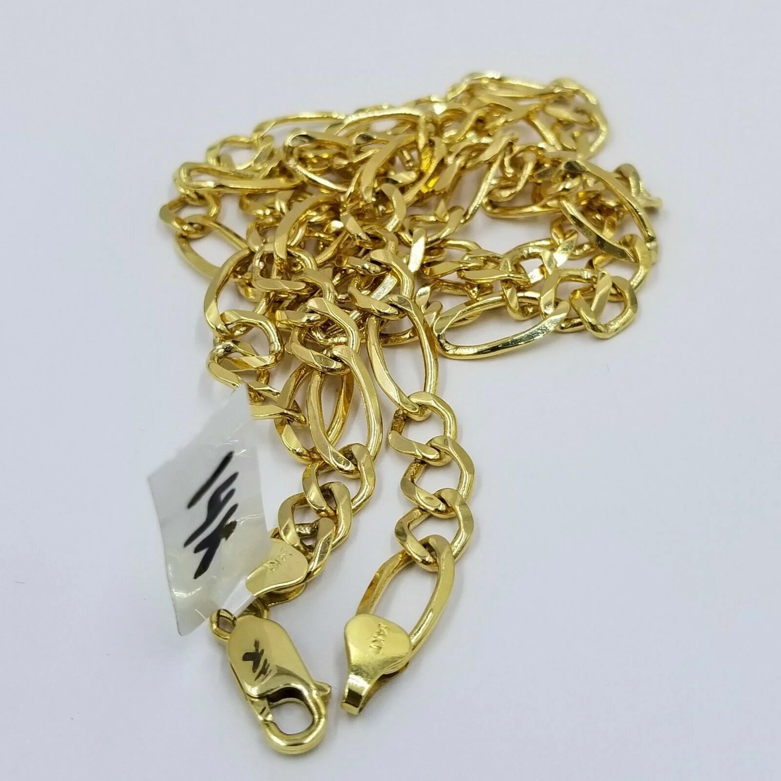 Real 14k Yellow Gold Figaro Chain Solid 14kt 24" 26" 28" 100% Authentic Necklace - Image 4