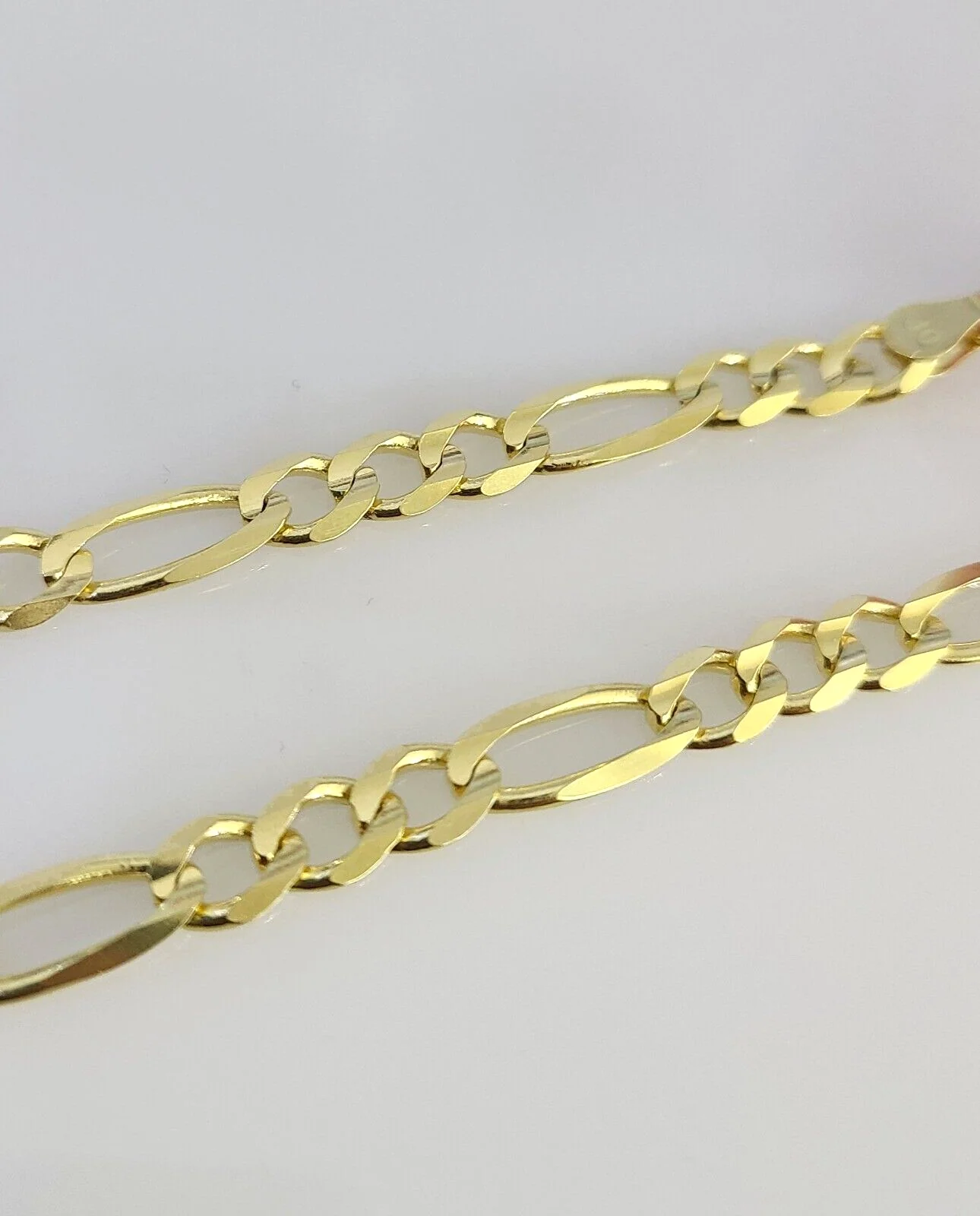 Real 14k Yellow Gold Figaro link Bracelet 5mm 7.5" Inch Mens Womens Genuine - Image 2