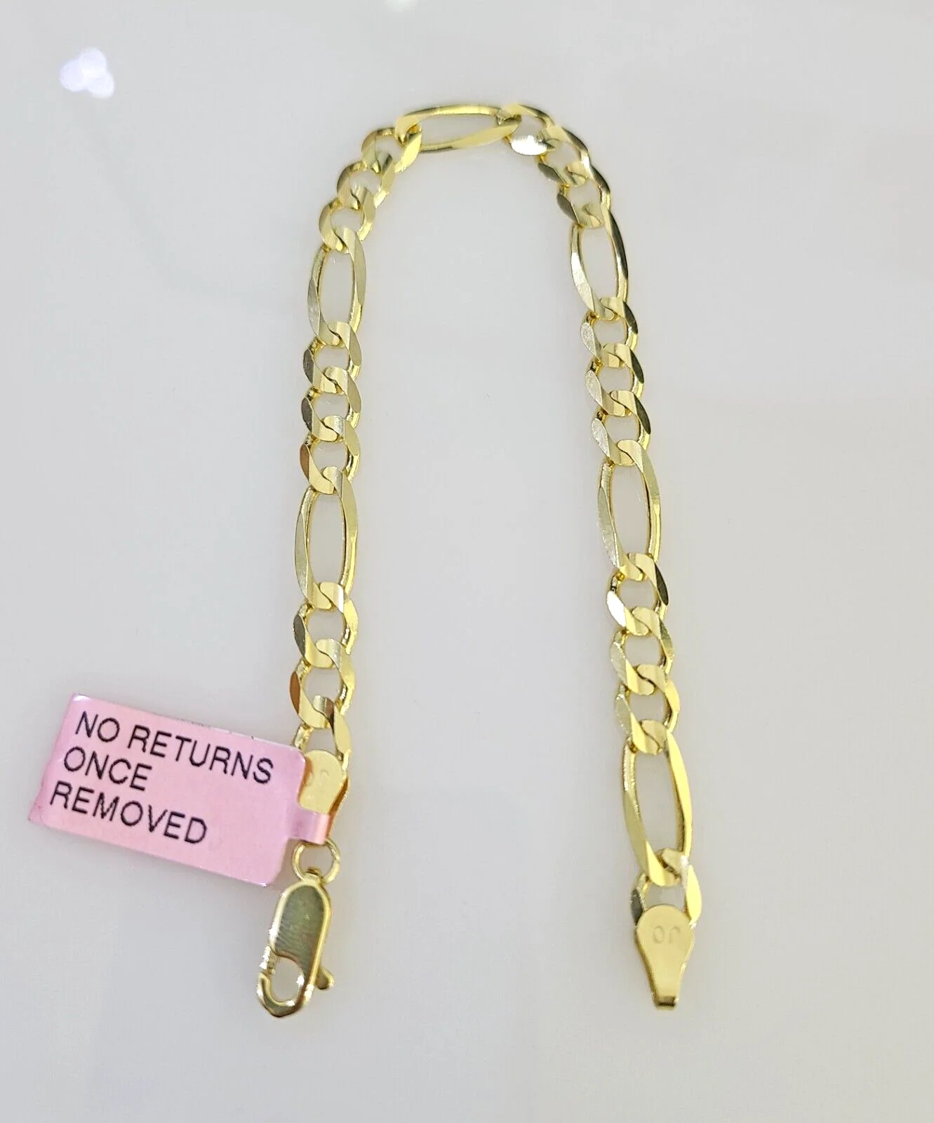 Real 14k Yellow Gold Figaro link Bracelet 5mm 7.5" Inch Mens Womens Genuine - Image 5