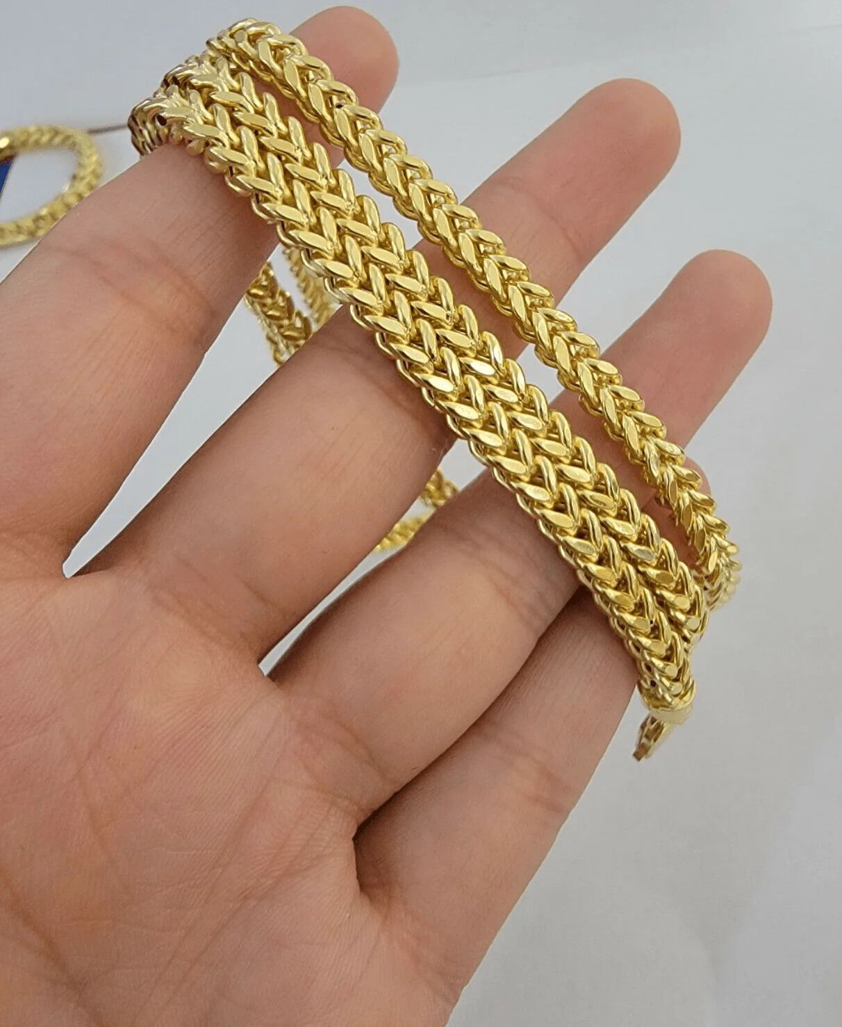 Real 14k Yellow Gold Franco Necklace Box Chain 22-26 Inch 3.5mm 14KT Mens SALE - Image 3