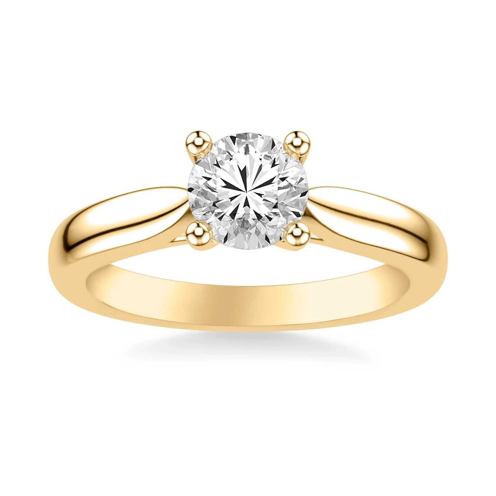 Real 14k Yellow Gold IGI Certified 0.75CT Lab Created Diamond Ring Round VS Ring Sizes 6,7,8,9,10,11 & 12 - Image 2