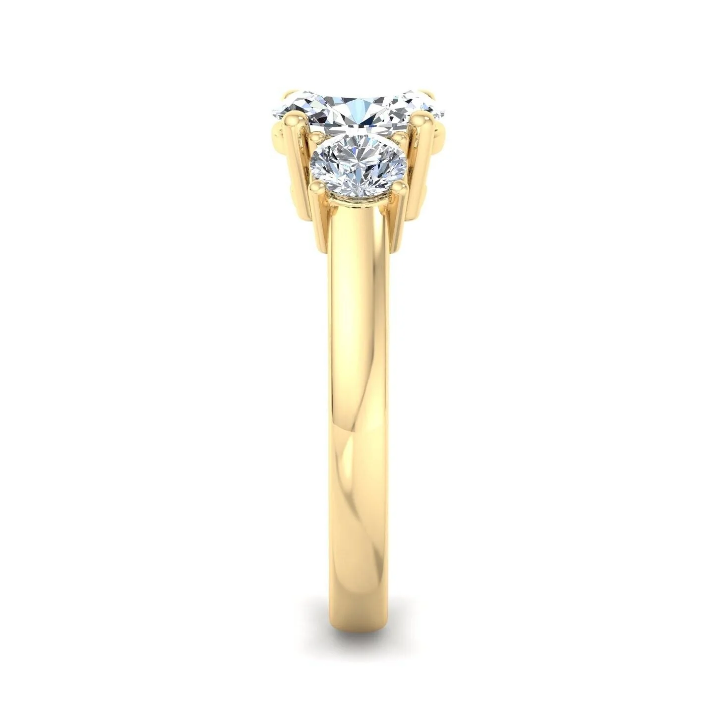 Real 14k Yellow Gold IGI Certified 3 Stone Diamond Ring 2CT Lab Created Round VS - Image 4