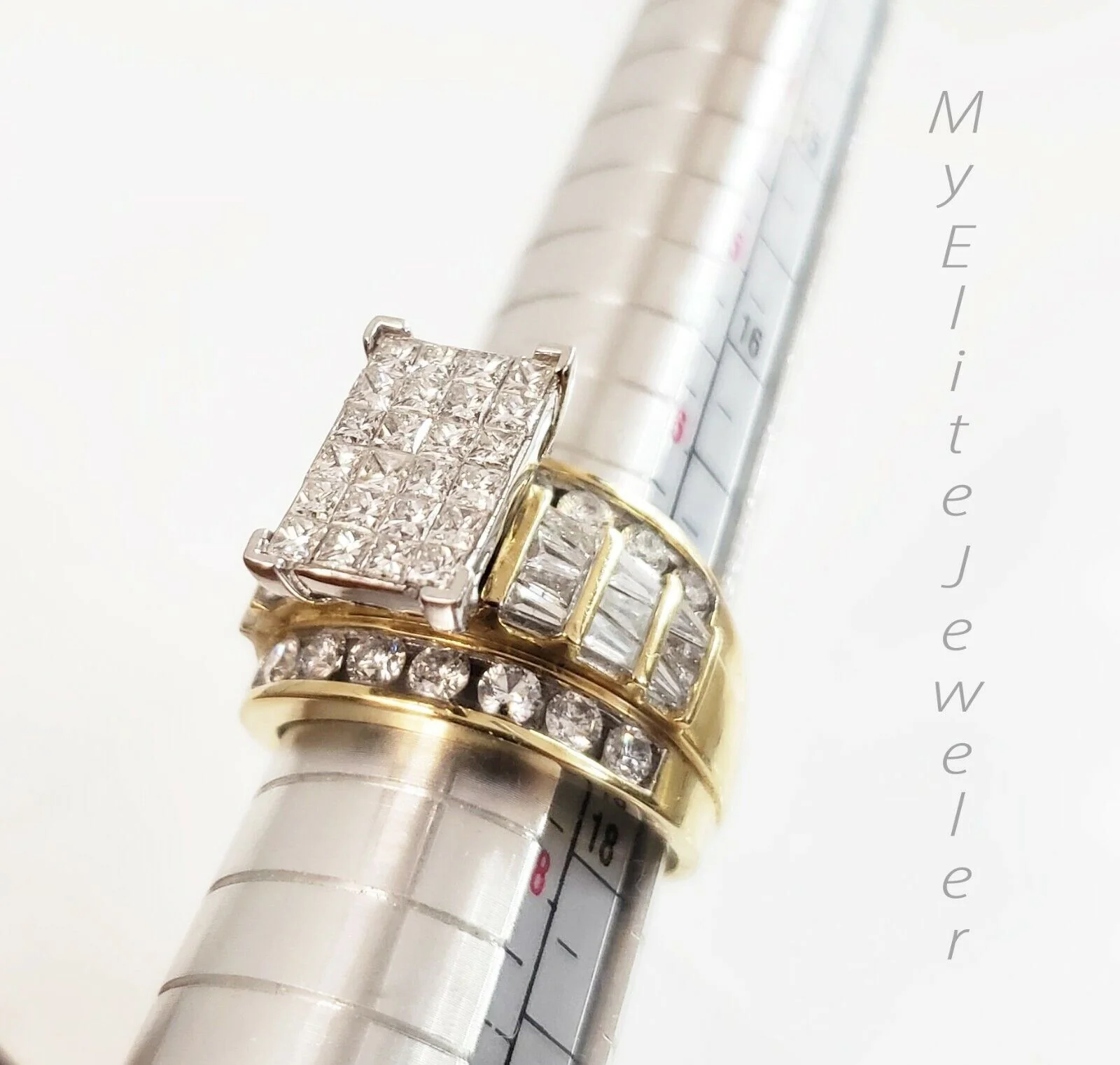 REAL 14k Yellow Gold Ladies Diamond Ring 2CT, Cinderella Style Size 7 For Women - Image 2