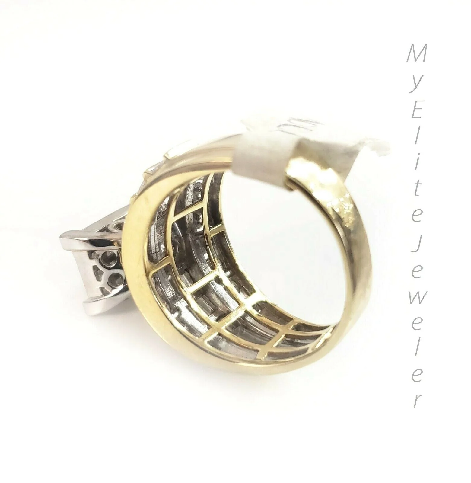 REAL 14k Yellow Gold Ladies Diamond Ring 2CT, Cinderella Style Size 7 For Women - Image 7