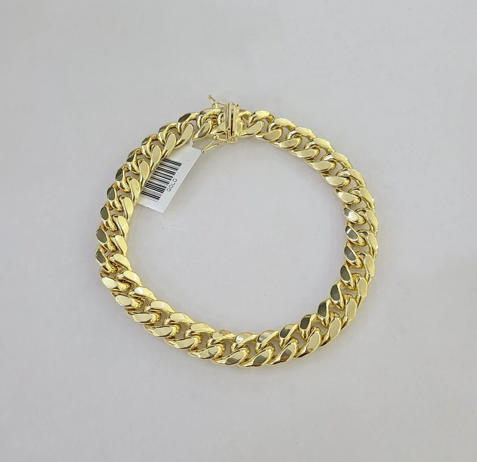 Real 14K Yellow Gold Miami Cuban Bracelet 8.5" Inch 10mm 14K Box Clasp Link - Image 3