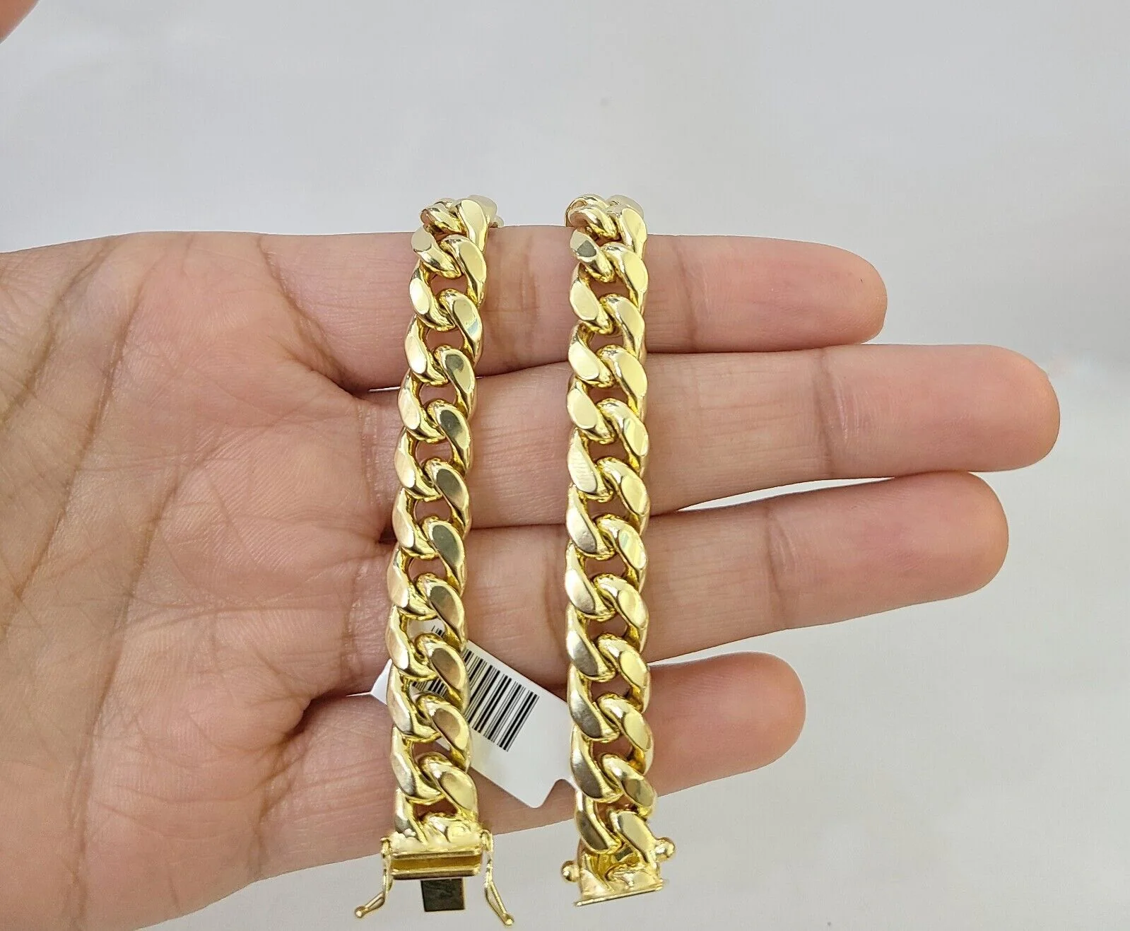Real 14K Yellow Gold Miami Cuban Bracelet 8.5" Inch 10mm 14K Box Clasp Link - Image 4