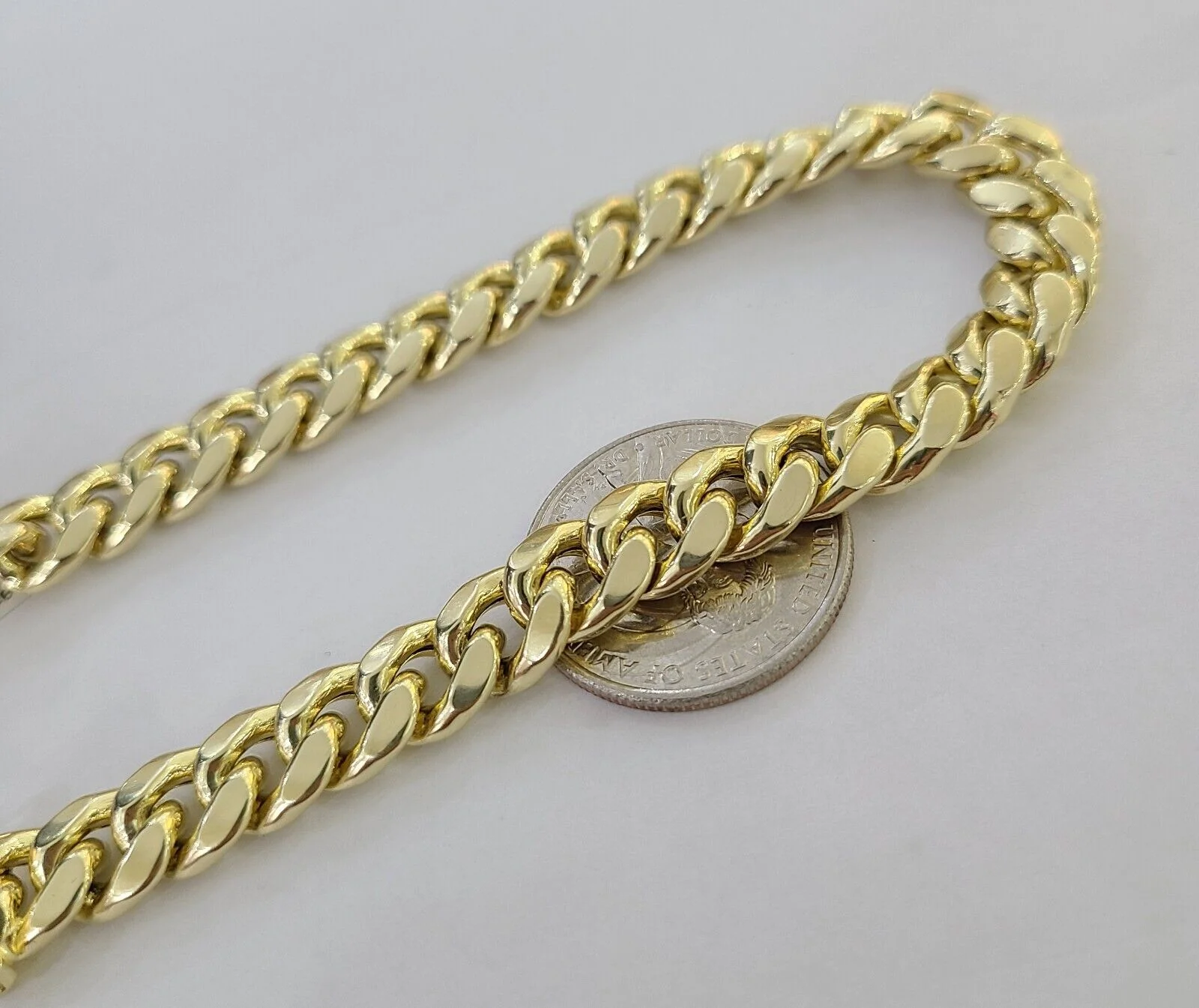 Real 14K Yellow Gold Miami Cuban Bracelet 8.5" Inch 10mm 14K Box Clasp Link - Image 5