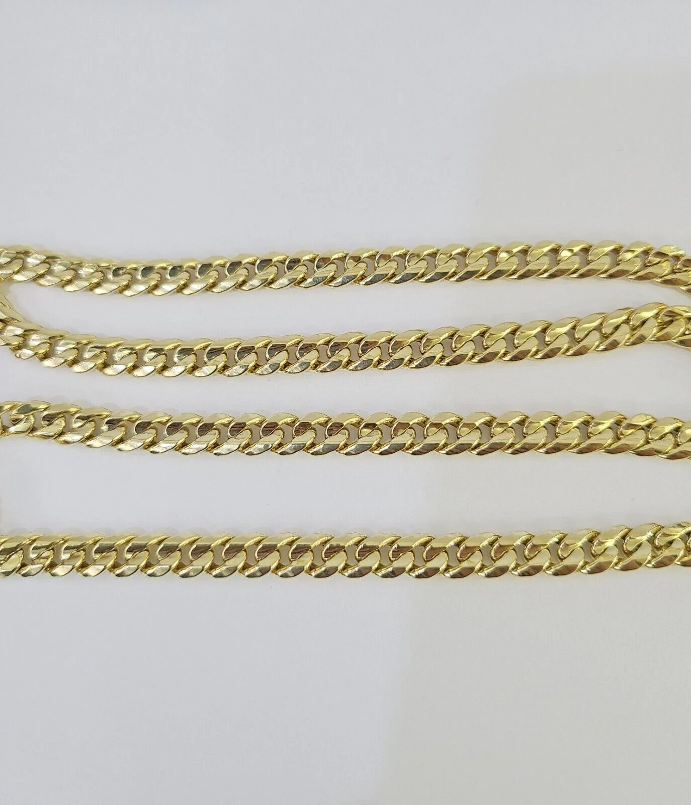 Real 14K Yellow Gold Miami Cuban chain Necklace 18 inch Choker 6mm Hollow - Image 6