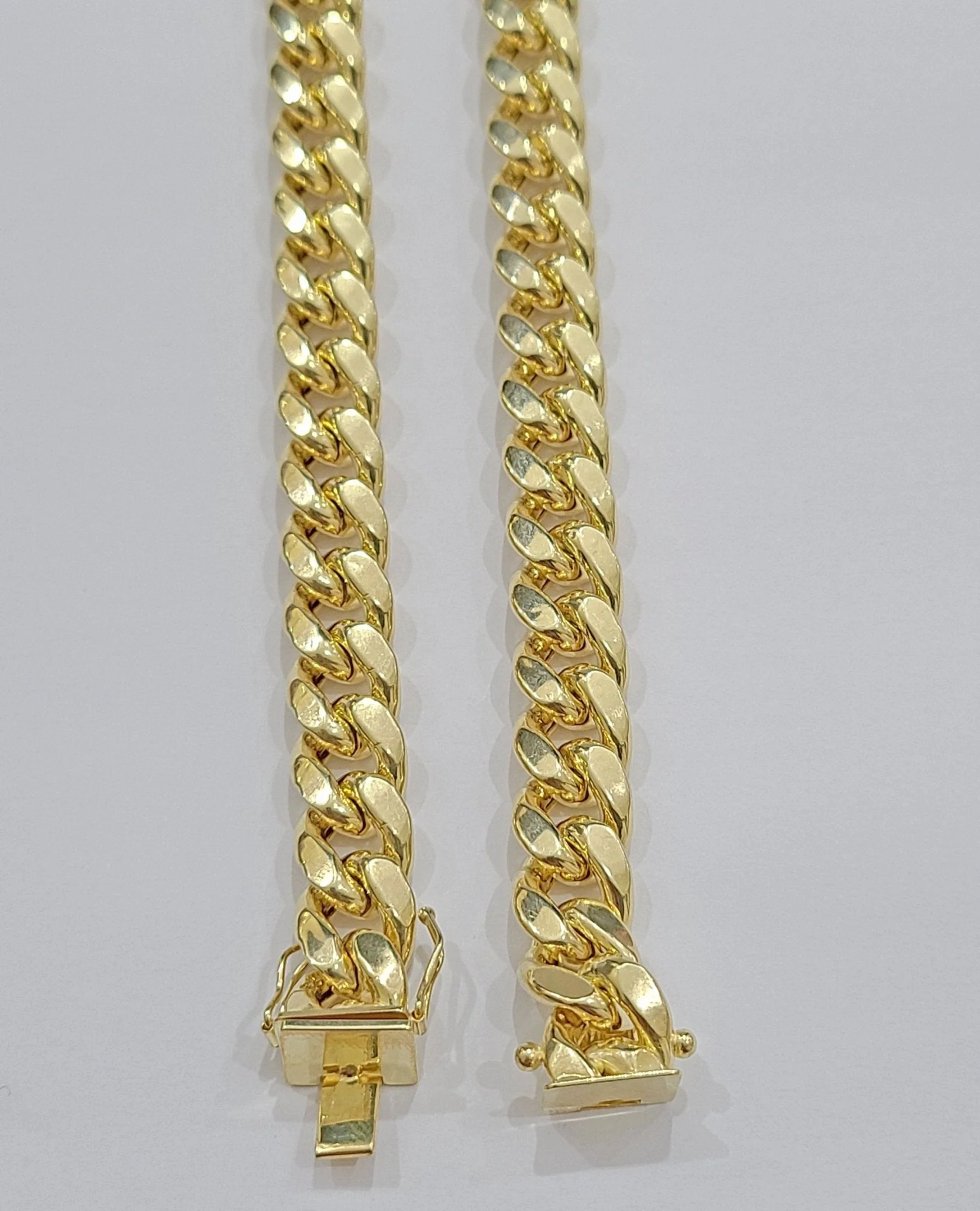Real 14k Yellow Gold Miami Cuban Link Chain 10mm 28" Necklace Box Lock For Men - Image 12