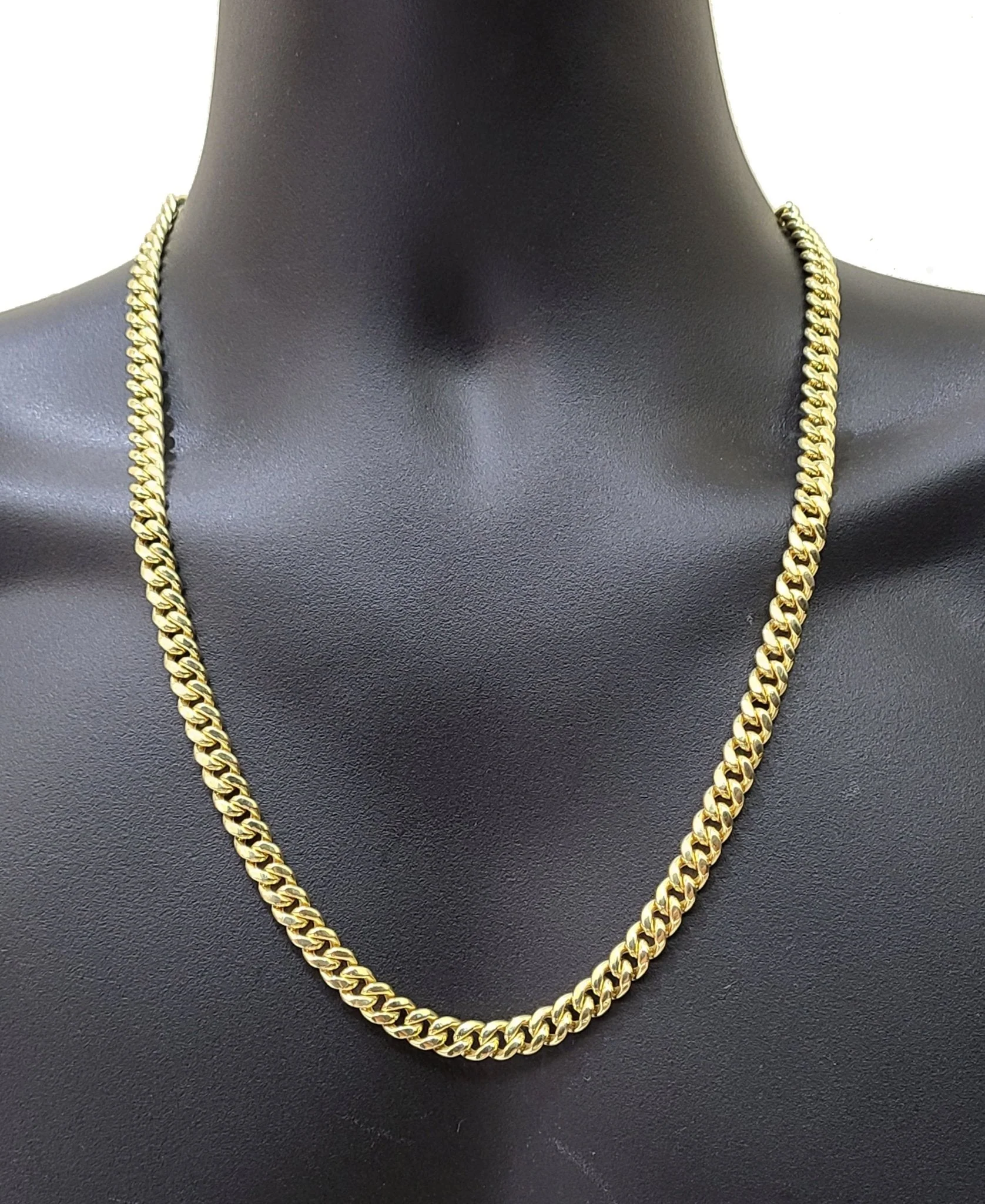 Real 14k Yellow Gold Miami Cuban Link Chain 10mm 28" Necklace Box Lock For Men - Image 6