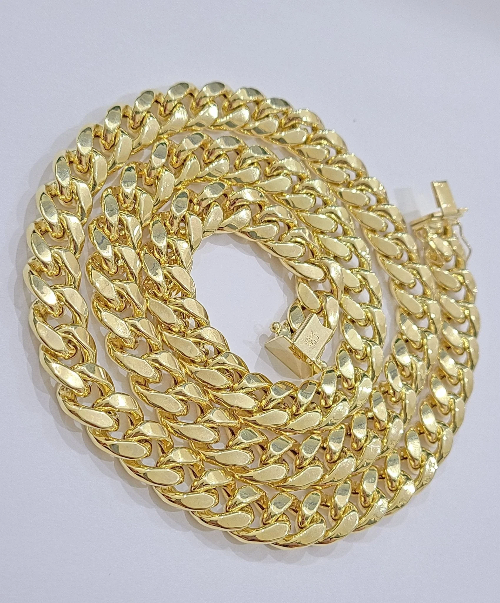 Real 14k Yellow Gold Miami Cuban Link Chain 11mm 24" Necklace Box Lock For Men - Image 13