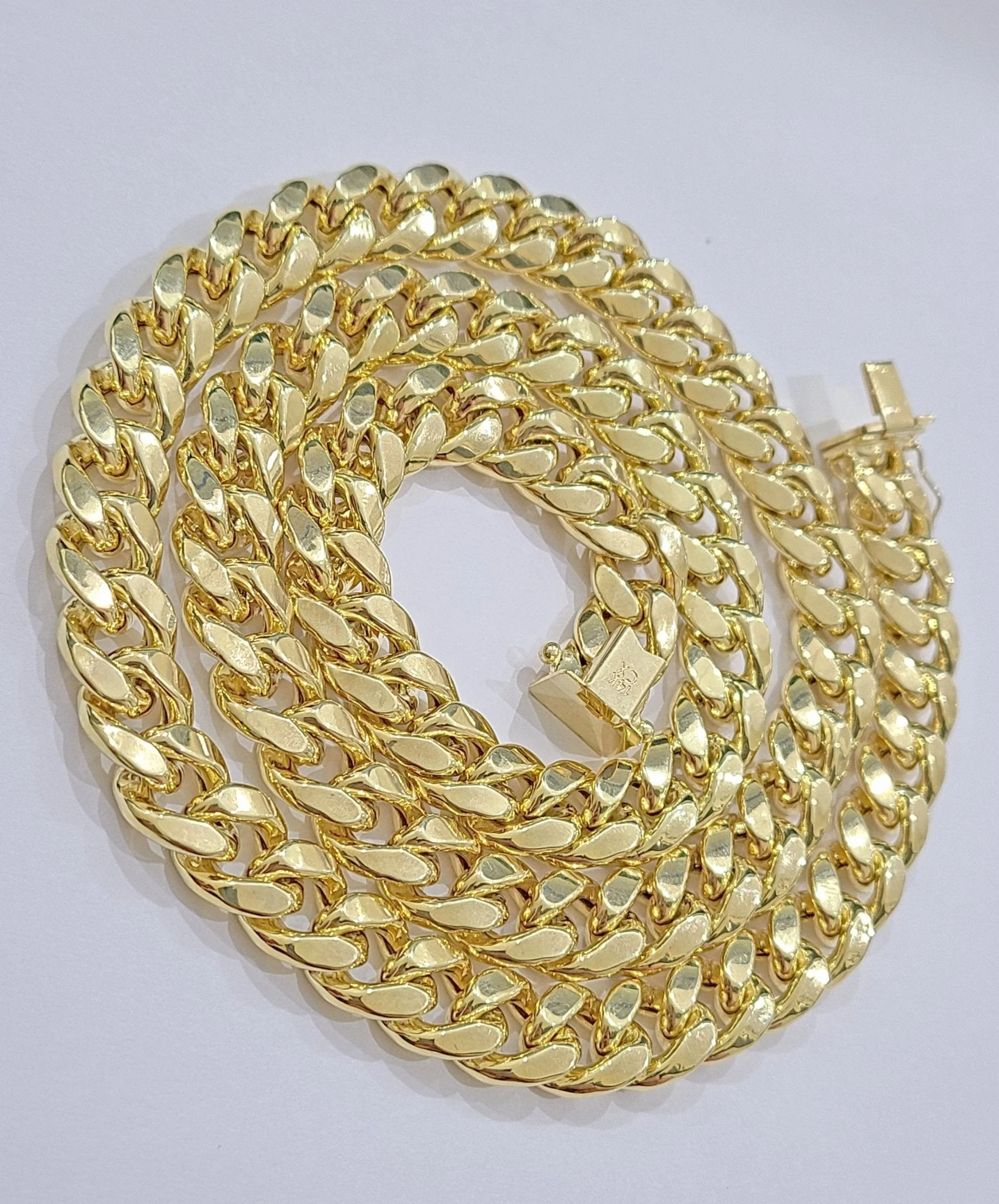 Real 14k Yellow Gold Miami Cuban Link Chain 11mm 24" Necklace Box Lock For Men - Image 18