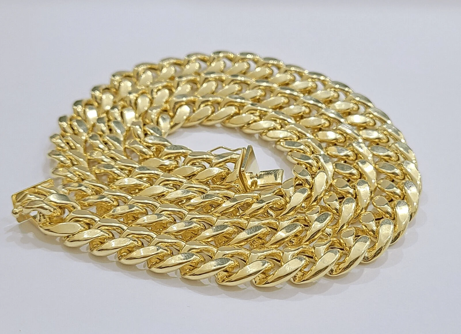 Real 14k Yellow Gold Miami Cuban Link Chain 9mm 22" Choker Necklace Box Lock 14K - Image 9