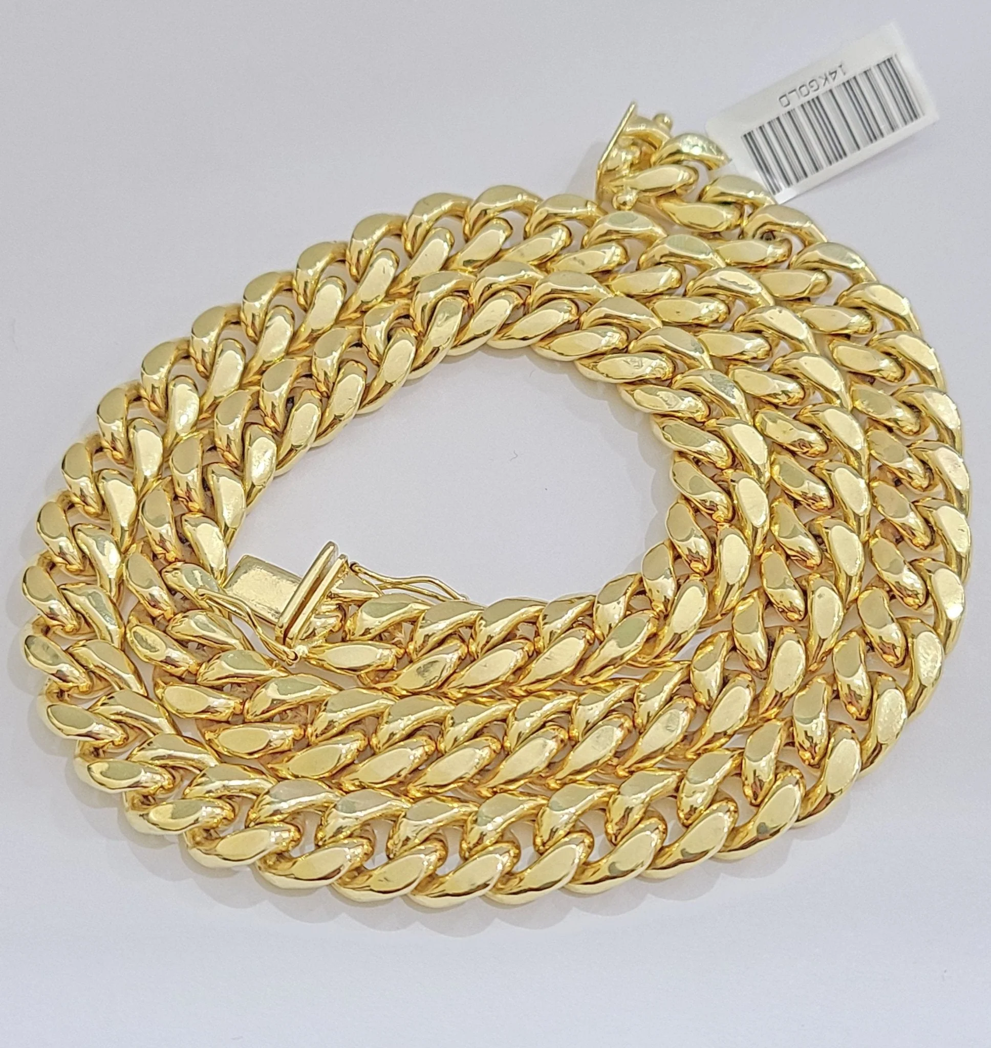 Real 14k Yellow Gold Miami Cuban Link Chain 9mm 22" Necklace Box Lock Choker - Image 2