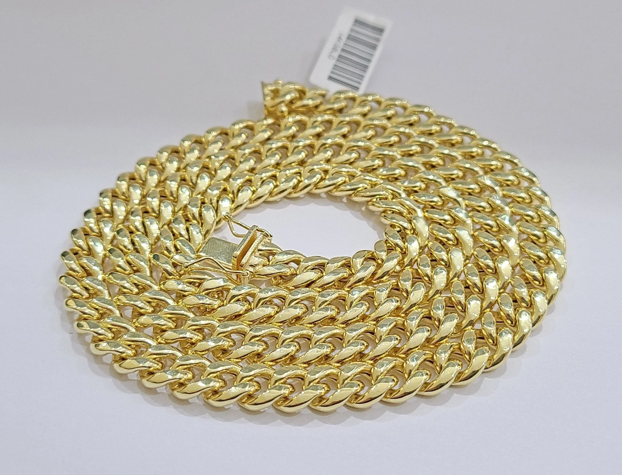Real 14k Yellow Gold Miami Cuban Link Chain 9mm 30" Necklace Box Lock For Men's - Image 15