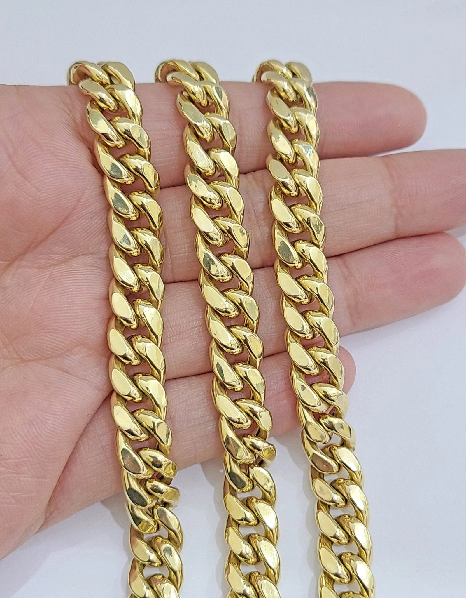 Real 14k Yellow Gold Miami Cuban Link Chain 9mm 30" Necklace Box Lock For Men's - Image 3