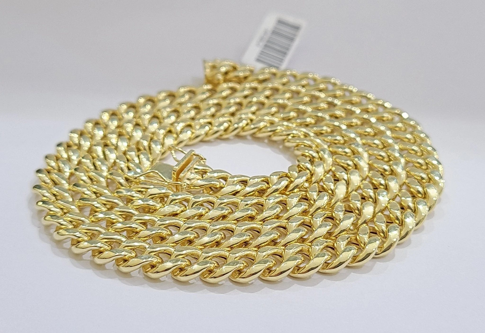 Real 14k Yellow Gold Miami Cuban Link Chain 9mm 30" Necklace Box Lock For Men's - Image 8