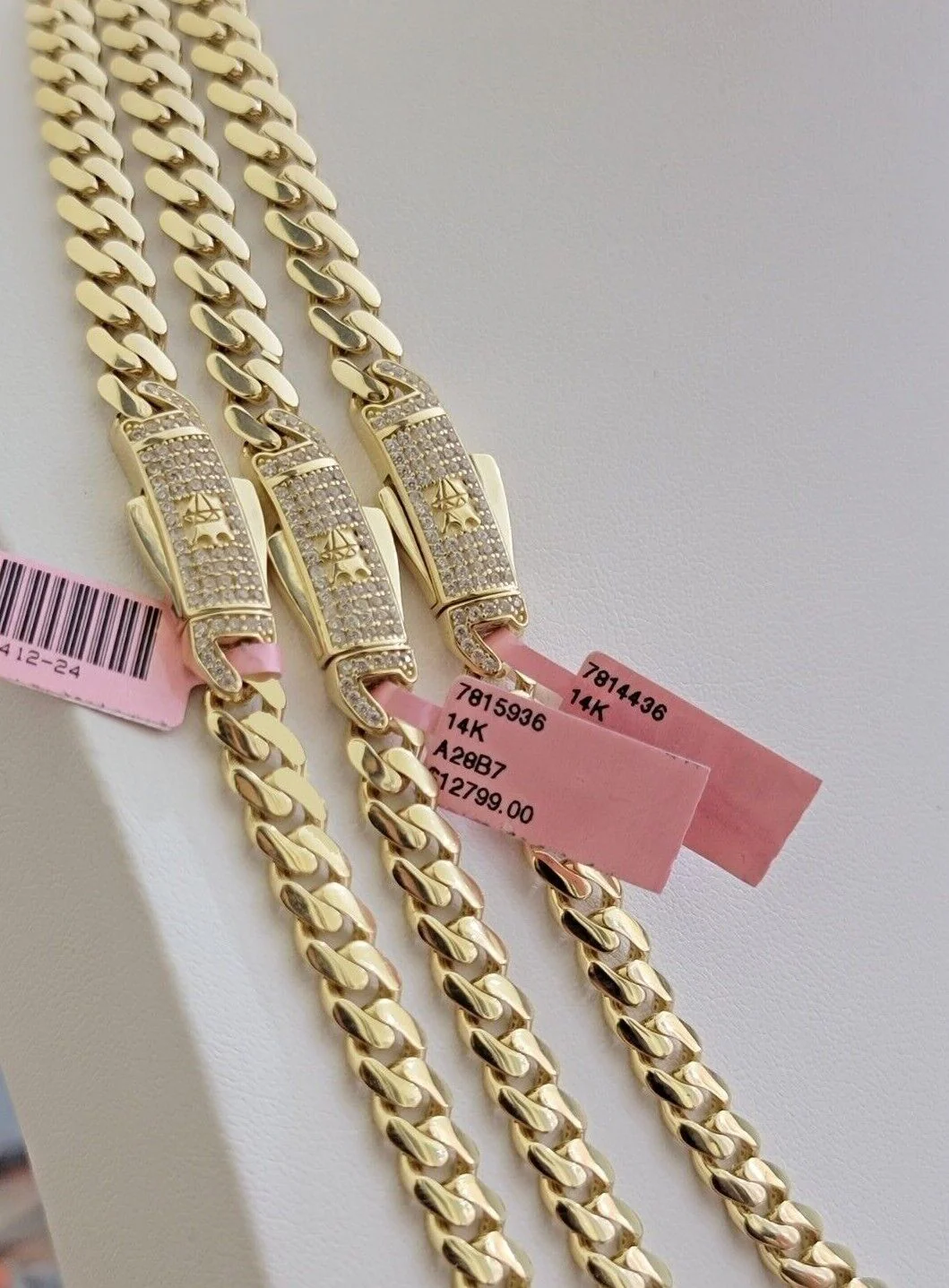 Real 14k Yellow Gold Monaco Chain Necklace  20" 22'' 24'' 26" Inch 7mm 14kt SALE - Image 11