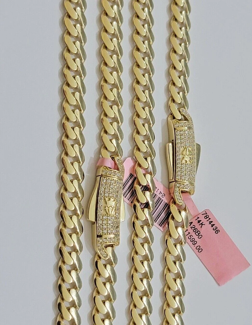 Real 14k Yellow Gold Monaco Chain Necklace  20" 22'' 24'' 26" Inch 7mm 14kt SALE - Image 12