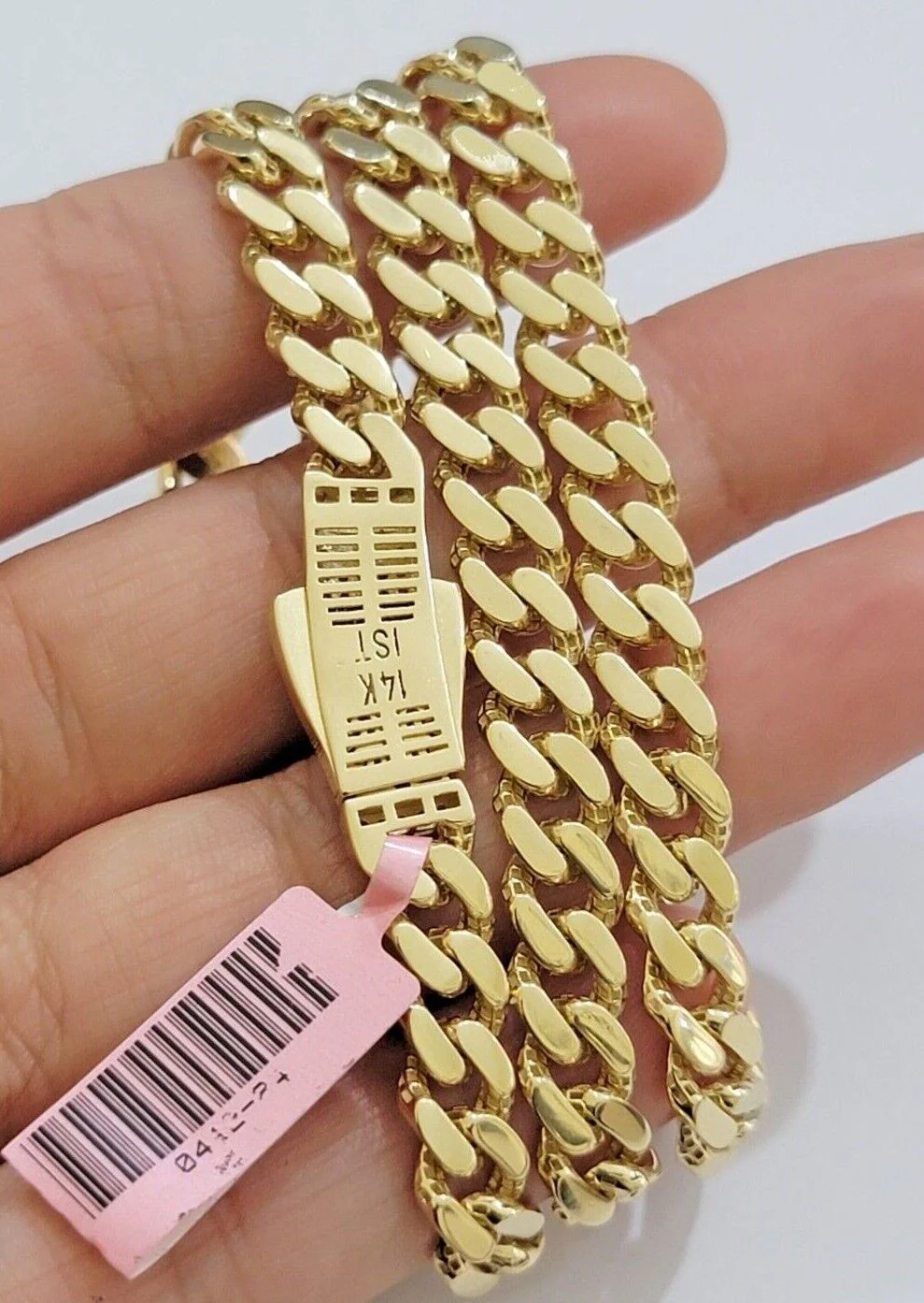 Real 14k Yellow Gold Monaco Chain Necklace  20" 22'' 24'' 26" Inch 7mm 14kt SALE - Image 8