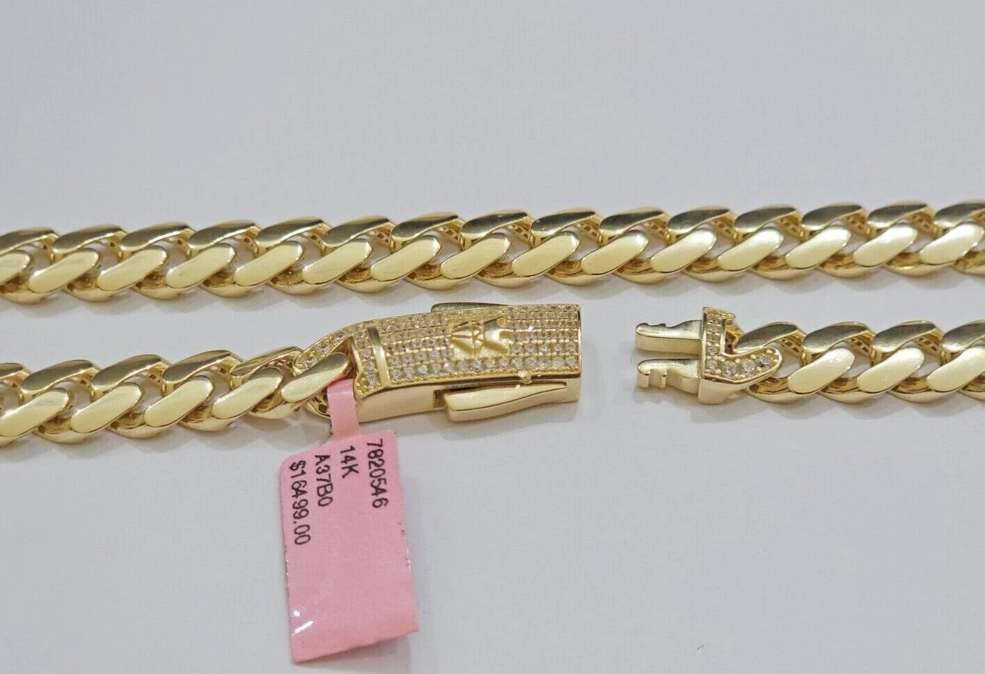 Real 14k Yellow Gold Monaco Chain Necklace  20" 22'' 24'' 26" Inch 9mm 14kt SALE - Image 4