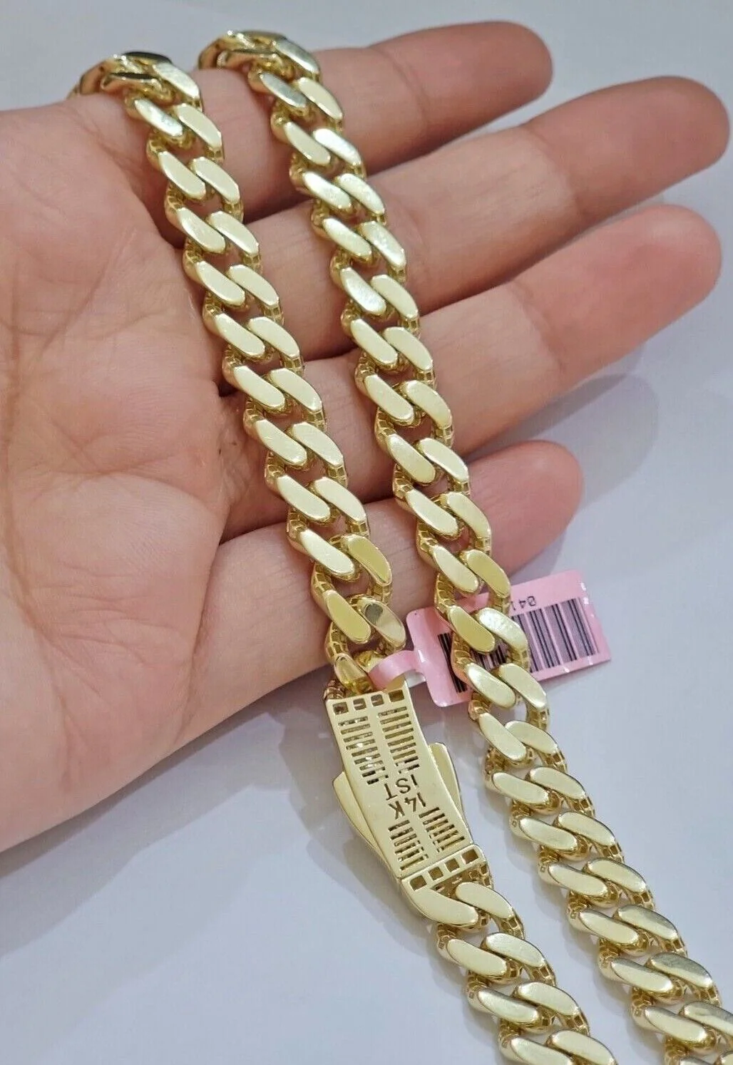 Real 14k Yellow Gold Monaco Chain Necklace  20" 22'' 24'' 26" Inch 9mm 14kt SALE - Image 5